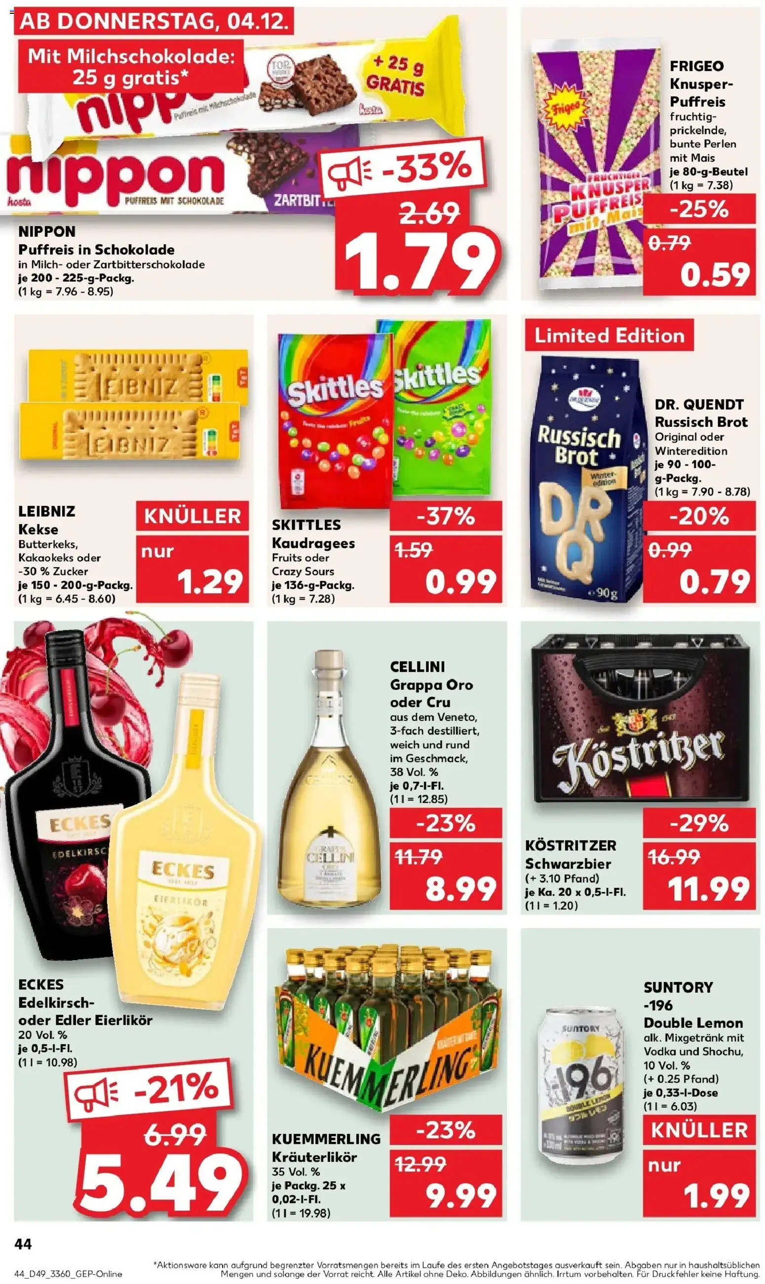 Kaufland prospekt Schönebeck (Elbe)	 – gültig ab 08.12.2025 | Seite: 44 | Produkte: Milch, Kuemmerling, Zucker, Brot