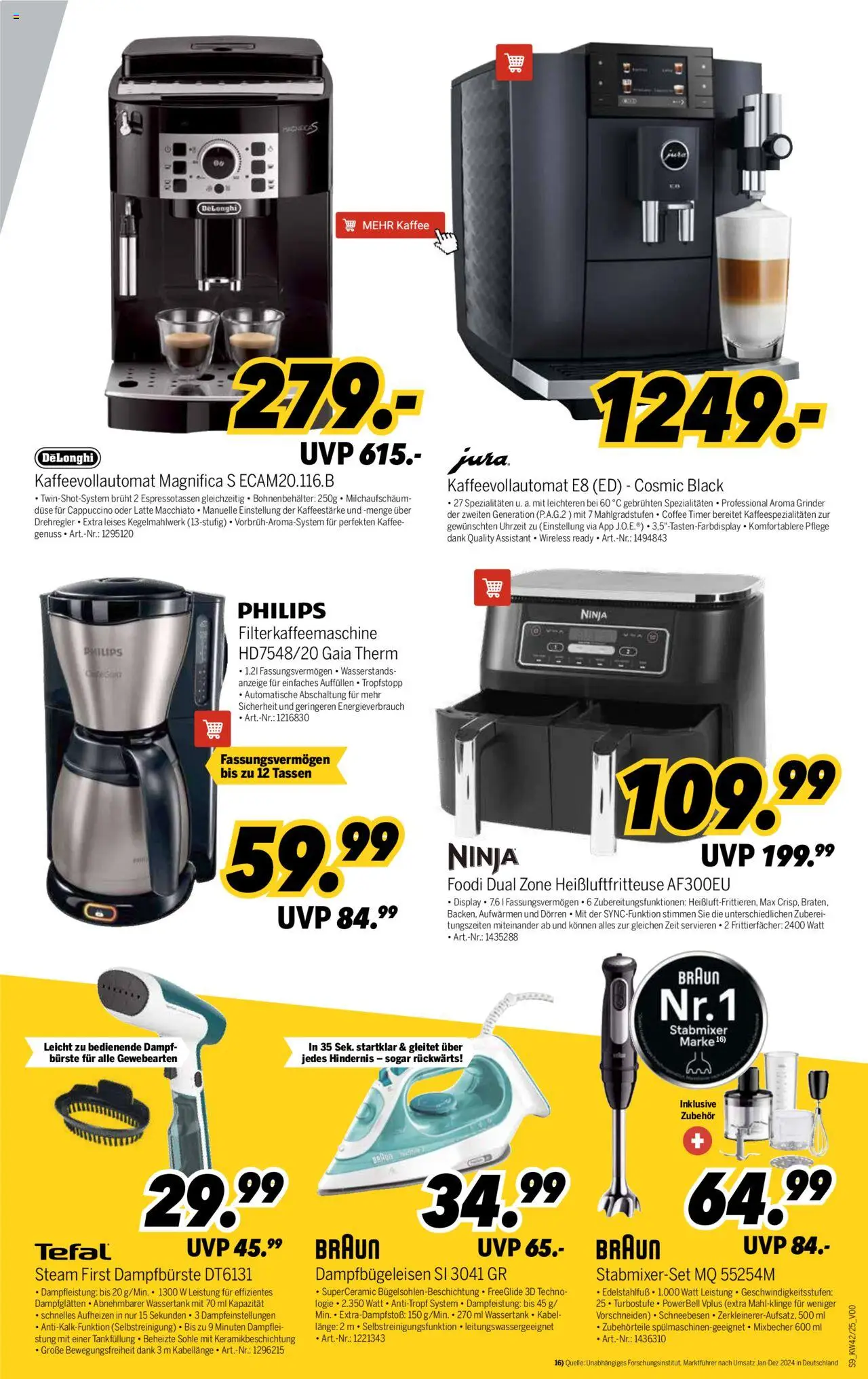 Medimax Prospekt 	 – gültig ab 11.10.2025 | Seite: 9 | Produkte: Bürste, Kaffeevollautomat, Stabmixer, Heißluftfritteuse