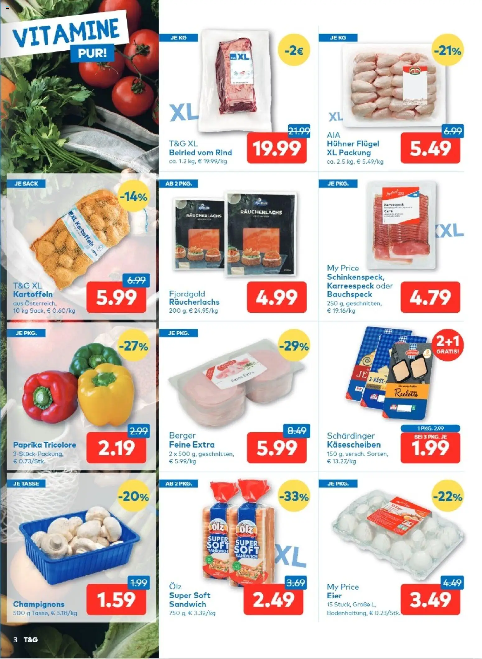 T&G  Salzburg gültig ab 18.12.2025 | Seite: 3 | Produkte: Kartoffeln, Eier