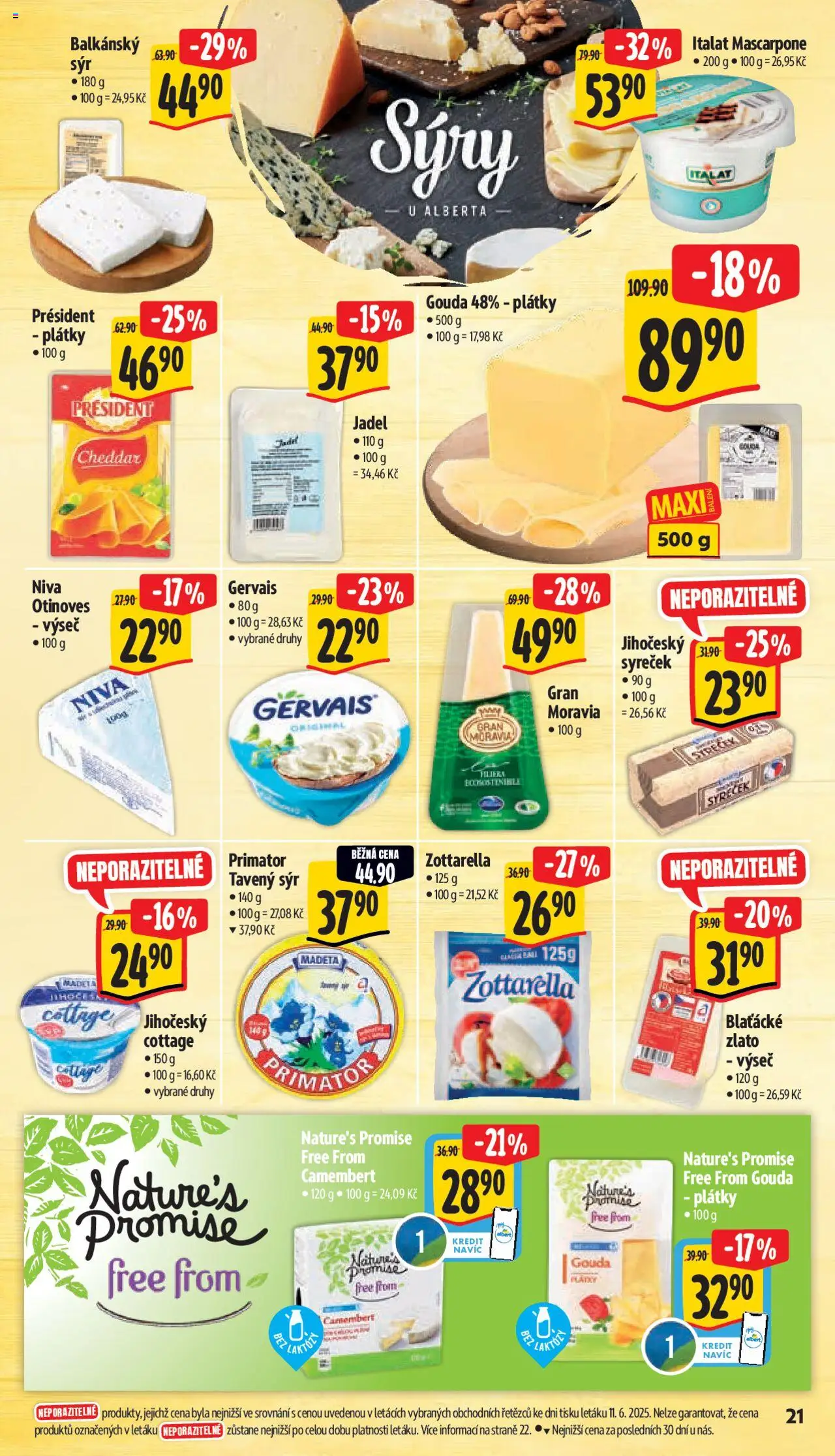 Albert leták - Supermarket od 18.06.2025 | Strana: 29 | Produkty: Gouda, Balkánský sýr, Sýry, Camembert