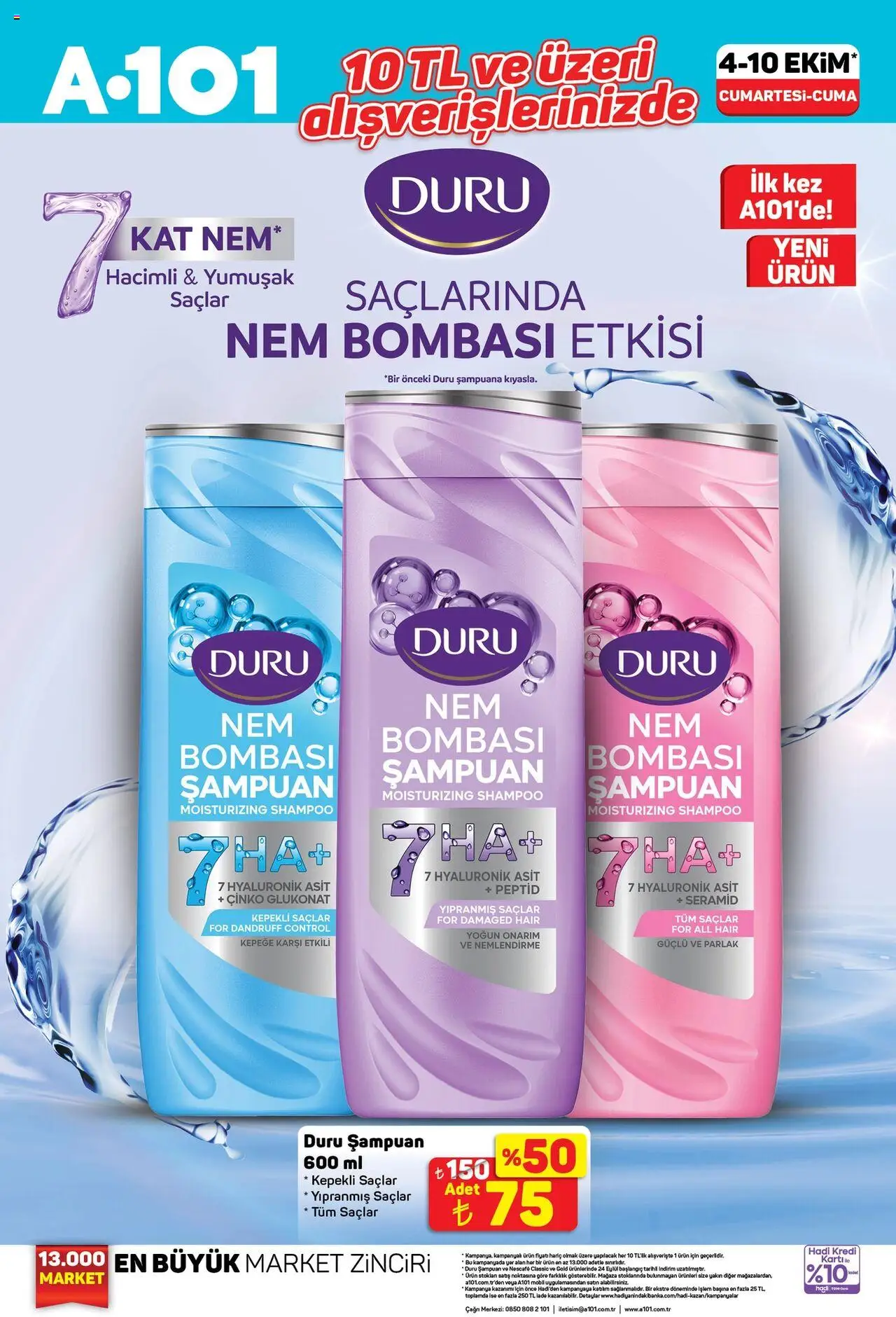A101 Katalog - 04.10.2025 tarihinden itibaren geçerlidir | Sayfa: 6 | Ürünler: Şampuan