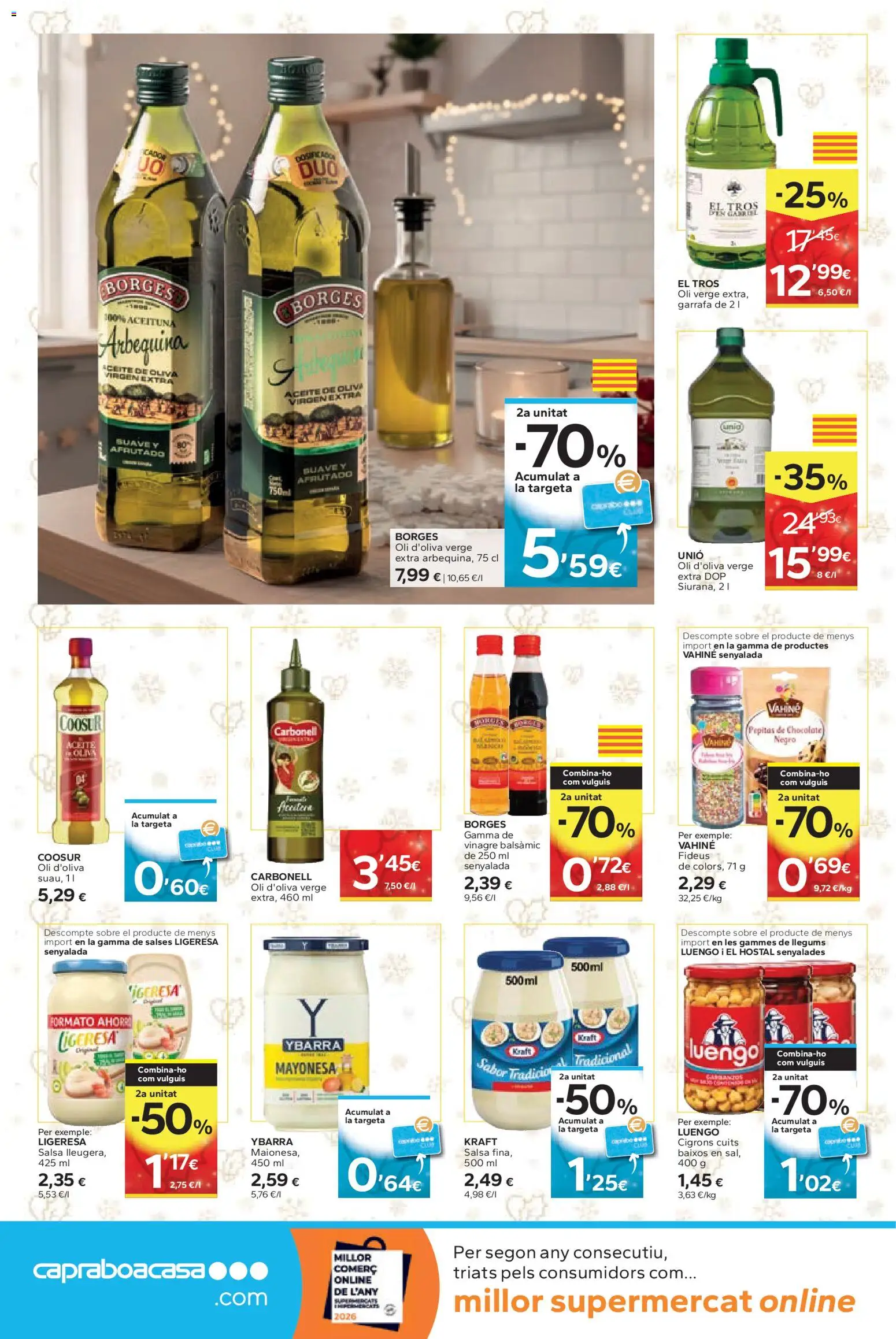 Caprabo folleto │ válido desde el 18.12.2025 | Página: 20 | Productos: Aceite, Chocolate, Οθόνη προβολής, Δεξαμενή