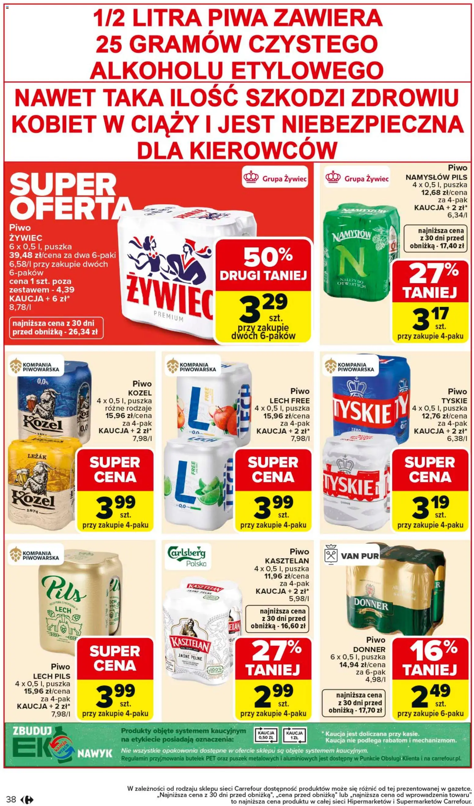 Carrefour Gazetka od 02.02.2026 | Strona: 40 | Produkty: Leżak, Tyskie, Piwo, Piwo kozel