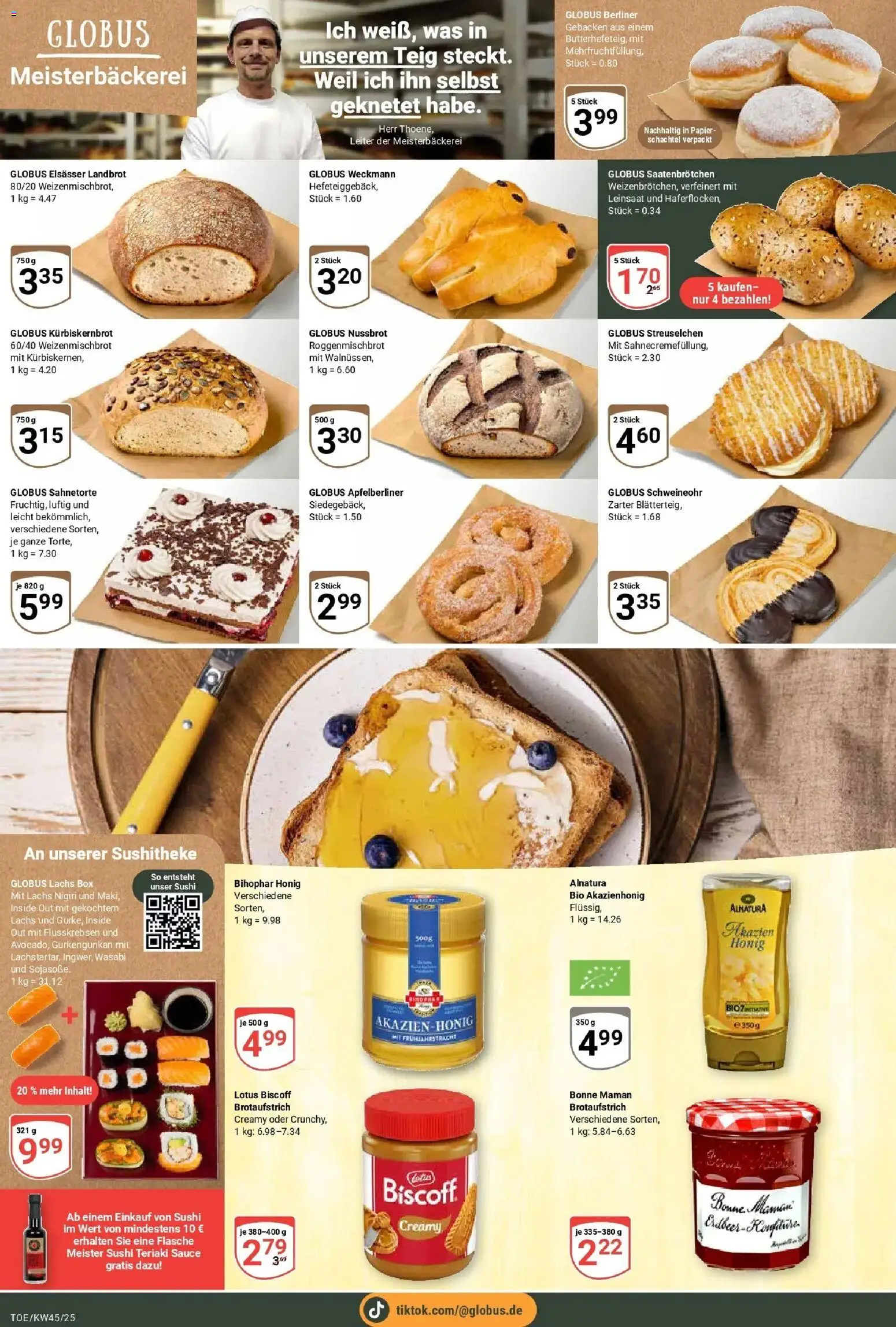 Globus prospekt Tönisvorst	 – gültig ab 02.11.2025 | Seite: 6 | Produkte: Berliner, Box, Lachs, Bonne maman