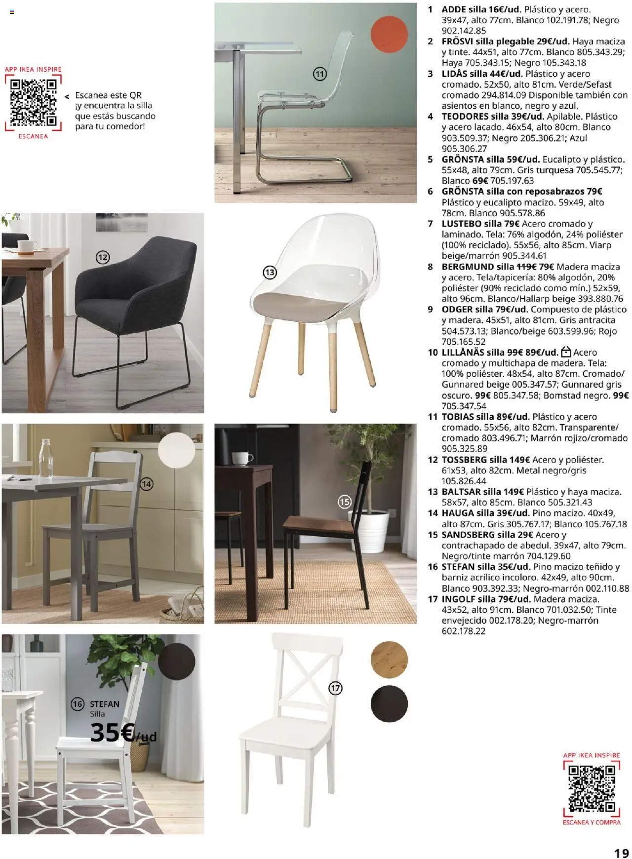 Catálogo IKEA Comedores │ válido desde el 04.02.2025 | Página: 19 | Productos: Tinte, Silla