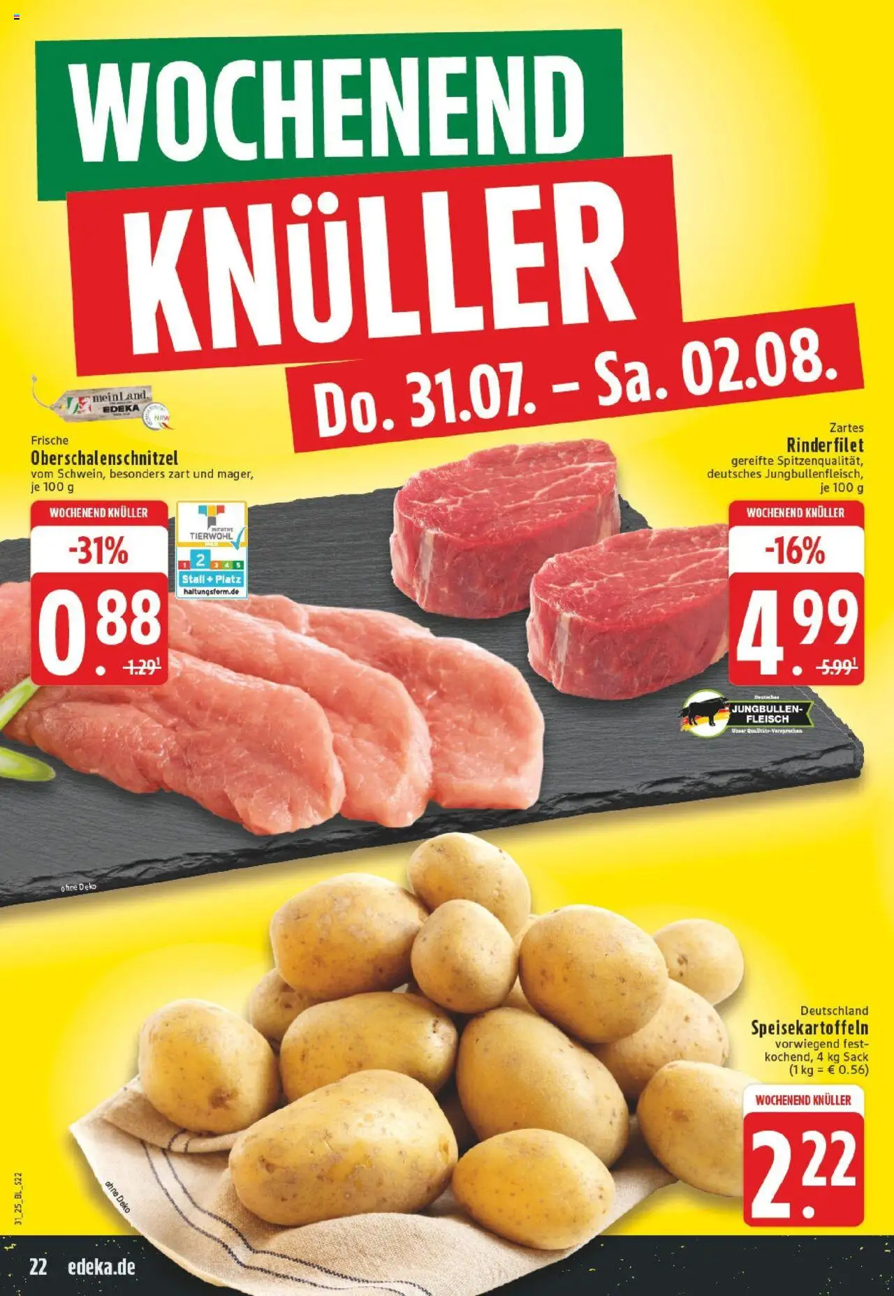 Edeka prospekt Frechen	 - gültig ab dem 27.07.2025 | Seite: 22 | Produkte: Rinderfilet, Fleisch