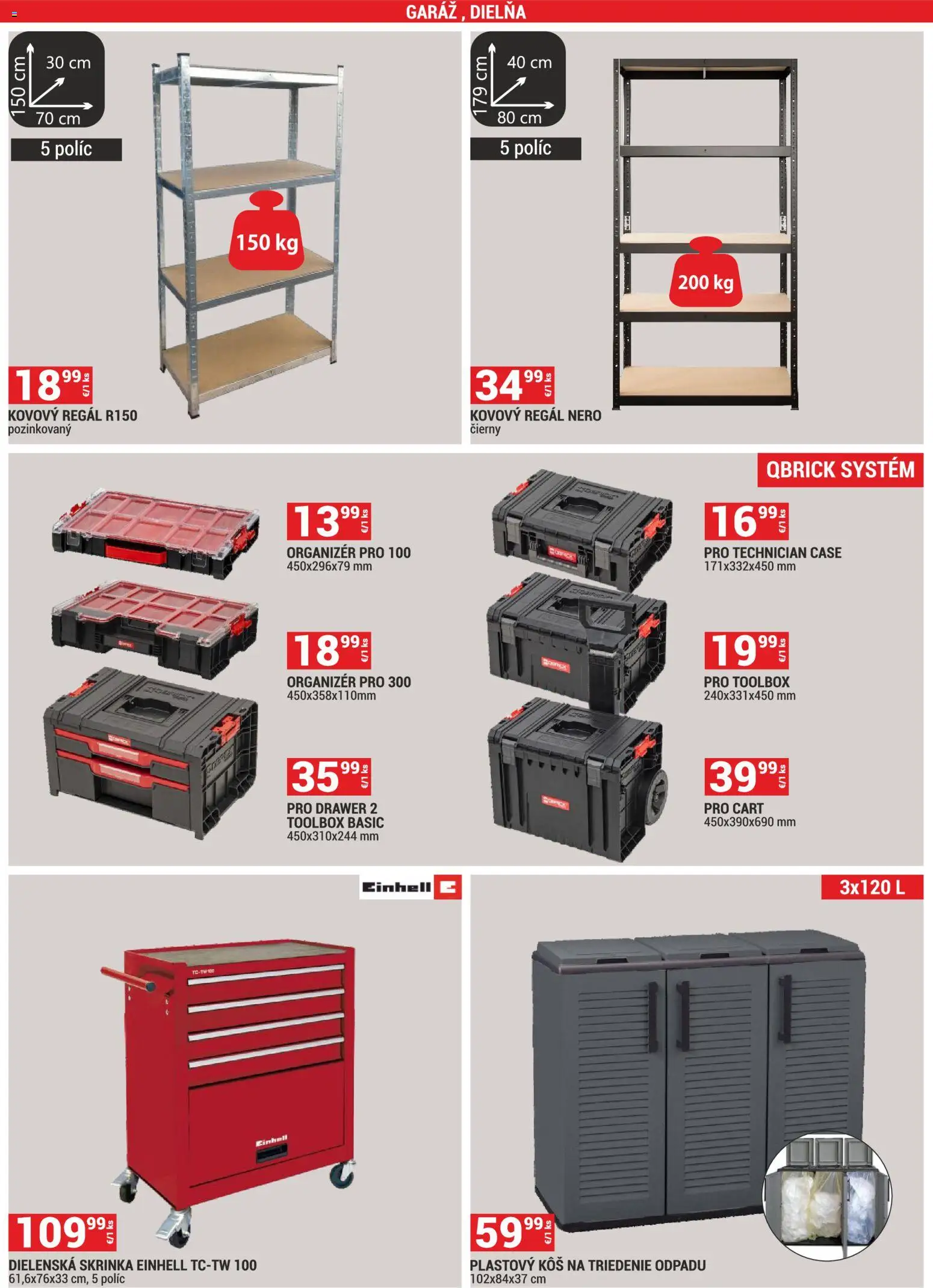 Nové Merkury Market akcie – leták je platný od 01.03.2026 | Strana: 13 | Produkty: Organizér, Kovový regál, Regál, Skrinka