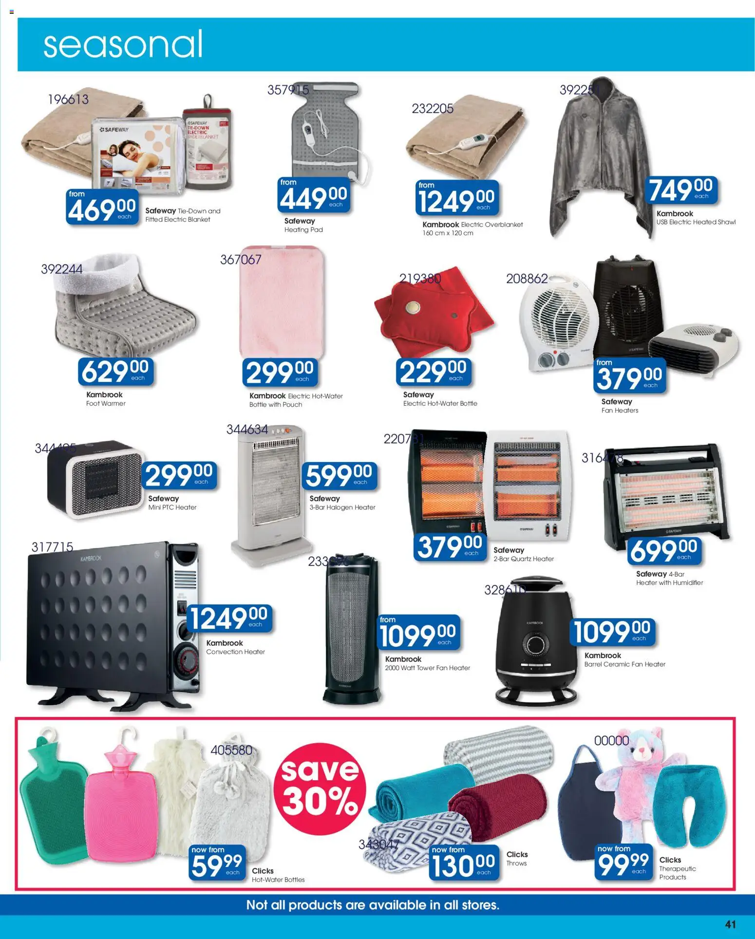 New Clicks catalogue – valid from 09.04.2026 | Page: 41 | Products: Shawl, USB, Blanket, Heater
