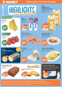 V-Markt Highlights Schwaben / Oberbayern ab 27.04.2026 gültig