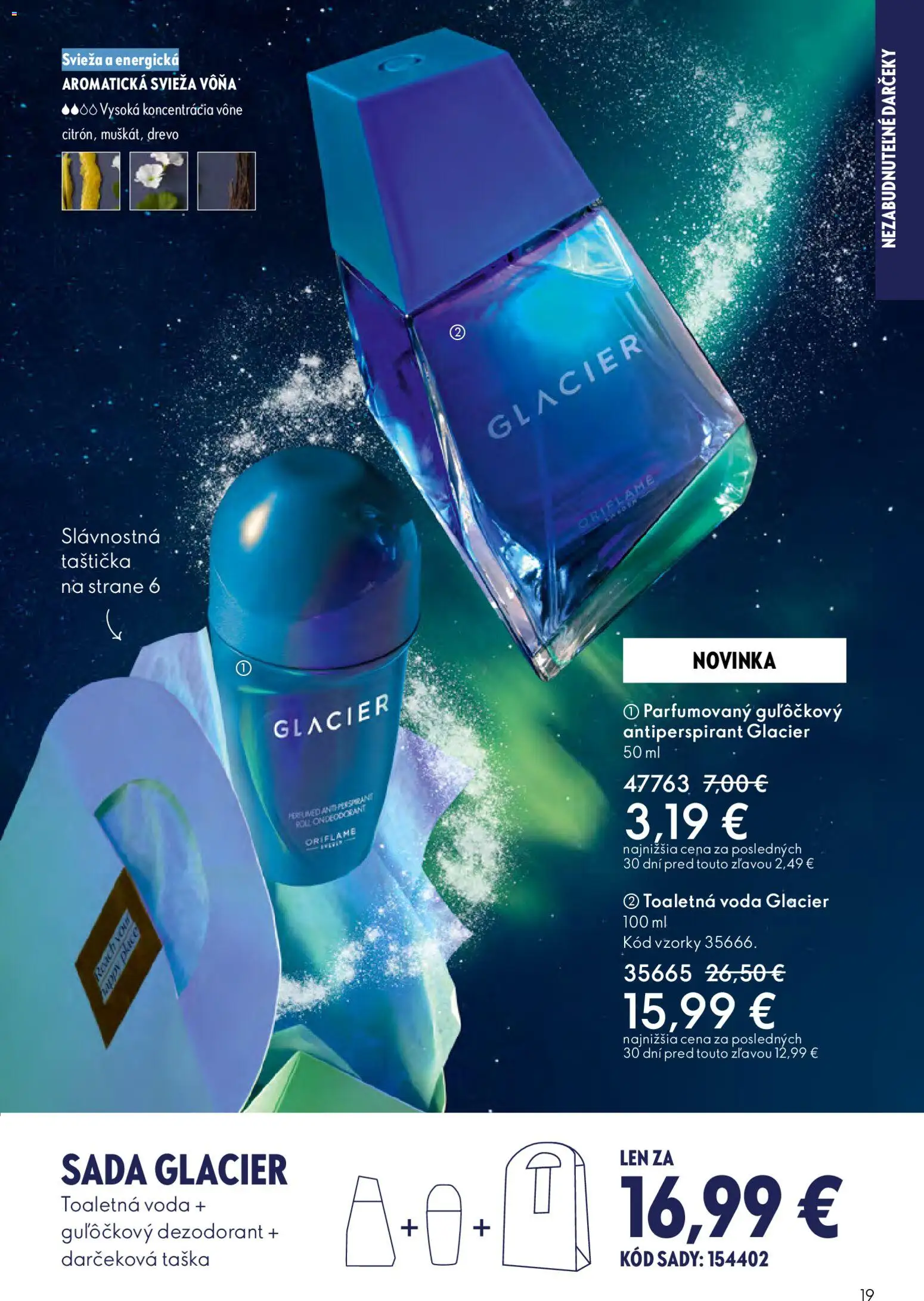 Nové Oriflame akcie – leták je platný od 03.12.2025 | Strana: 19 | Produkty: Dezodorant, Antiperspirant, Voda, Taška