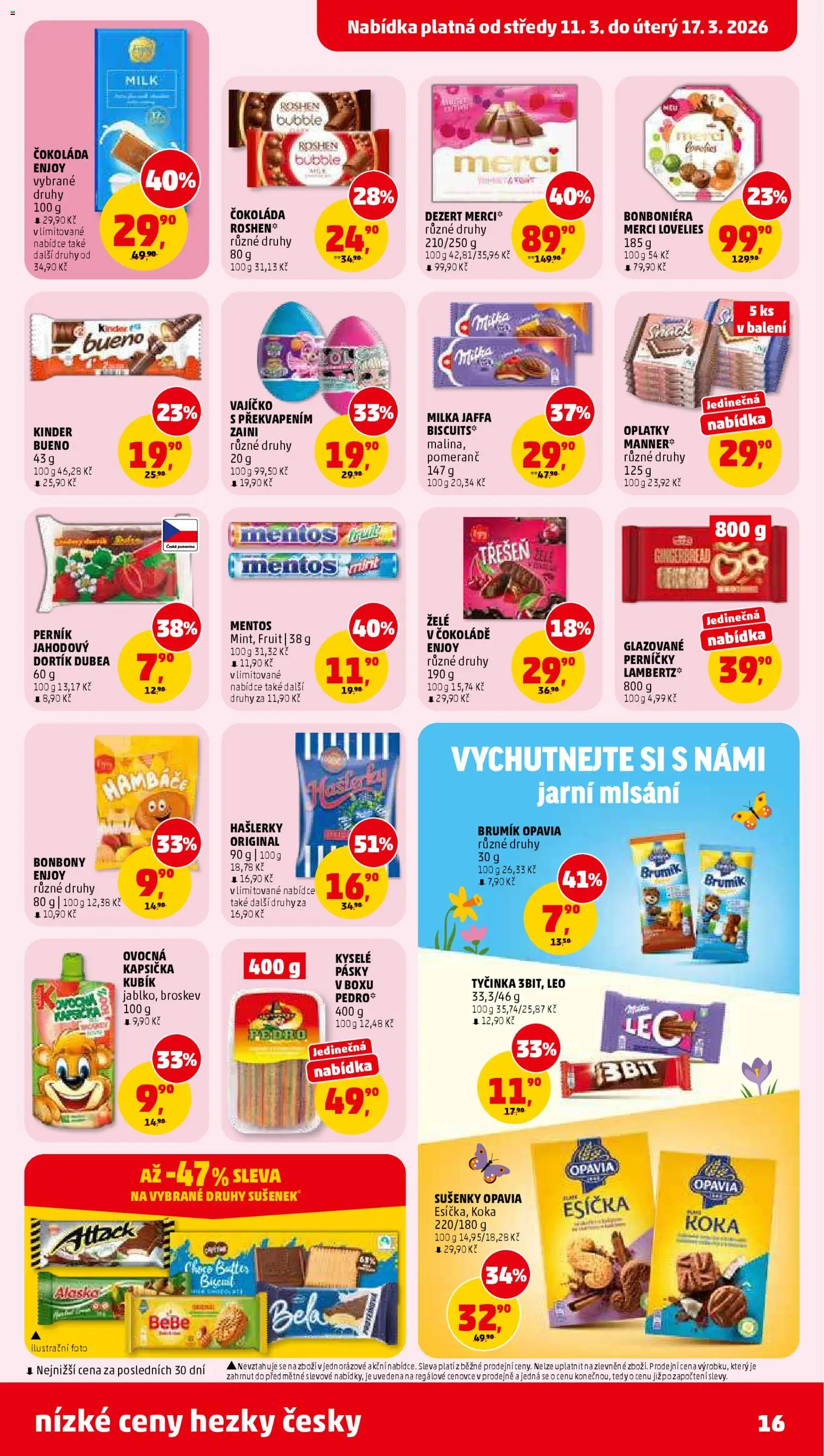 Penny Market leták od 11.03.2026 | Strana: 16 | Produkty: Milka, Merci, Esíčka, Kinder