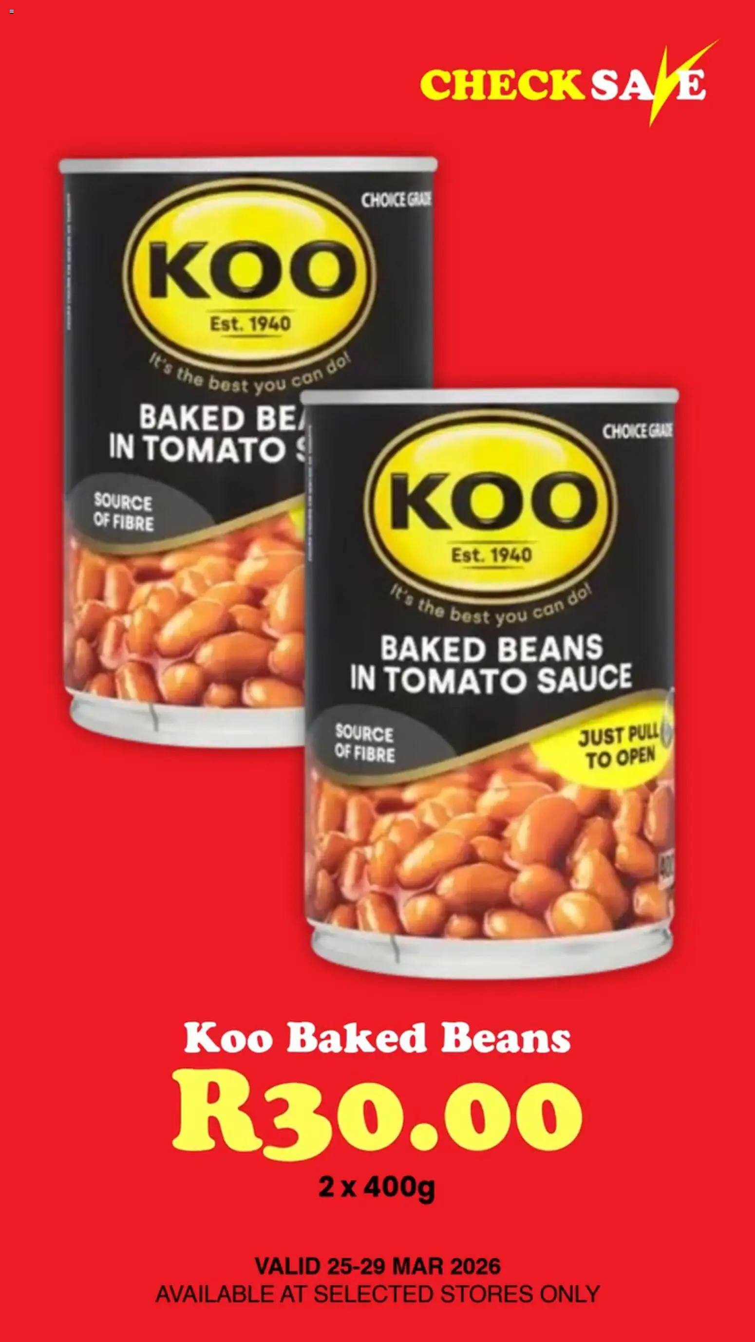 New Check Save catalogue – valid from 25.03.2026 | Page: 7 | Products: Beans, Baked beans, Tomato sauce, Sauce