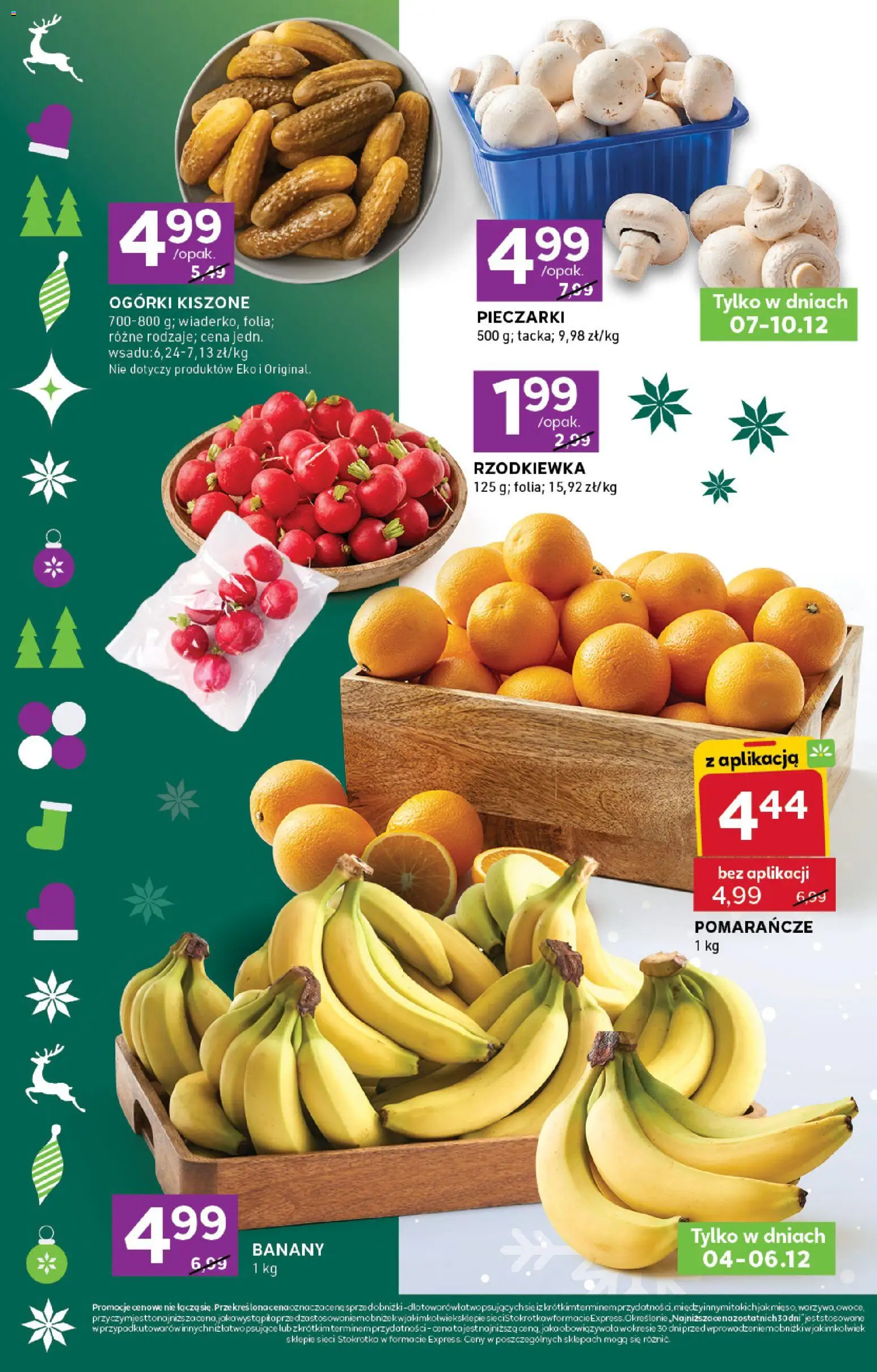 Stokrotka Gazetka - Express od 04.12.2025 | Strona: 2 | Produkty: Pieczarki, Stokrotka, Pomarańcze, Banany