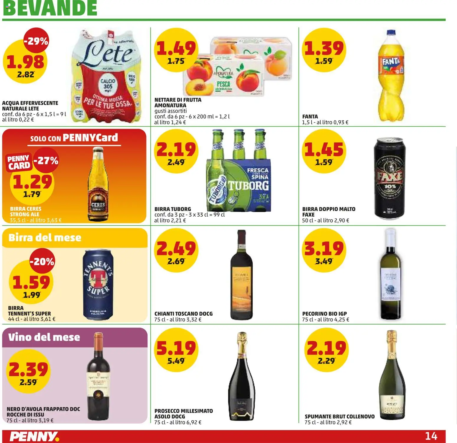 Volantino PENNY del 29.01.2026 | Pagina: 14 | Prodotti: Prosecco, Vino, Ceres, Pecorino