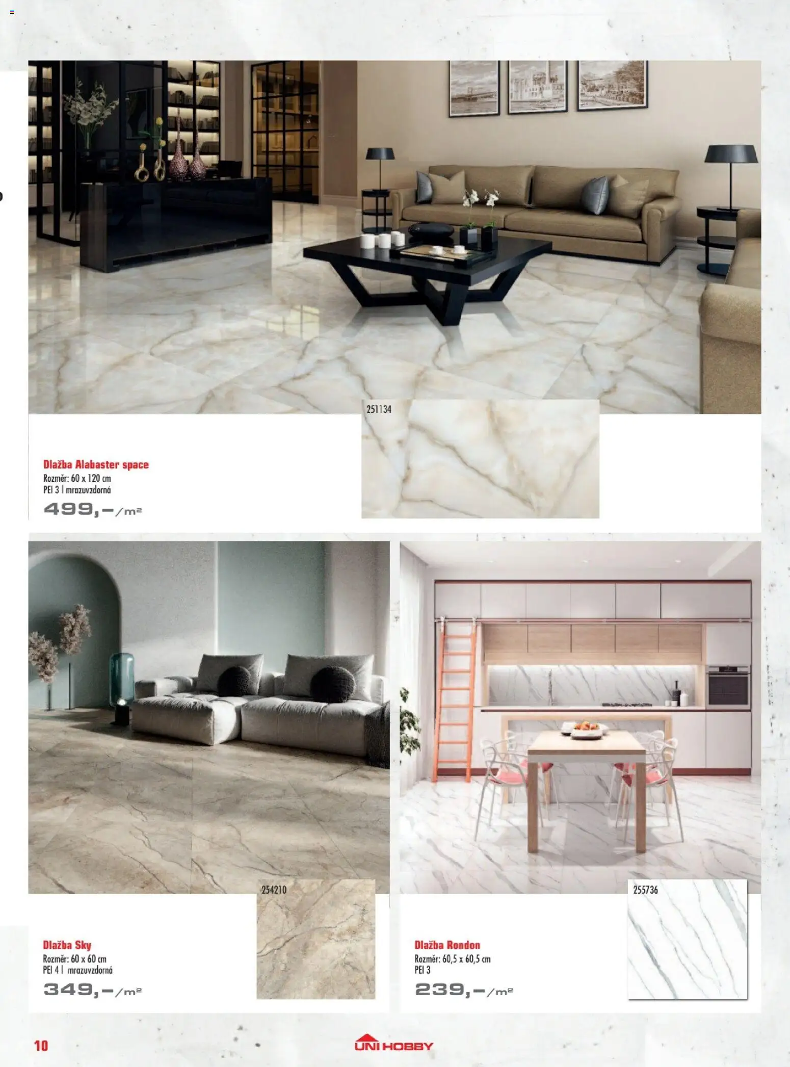 Uni Hobby katalog - Dlažby, obklady a sanita 2026 od 20.02.2026 | Strana: 10 | Produkty: Dlažba