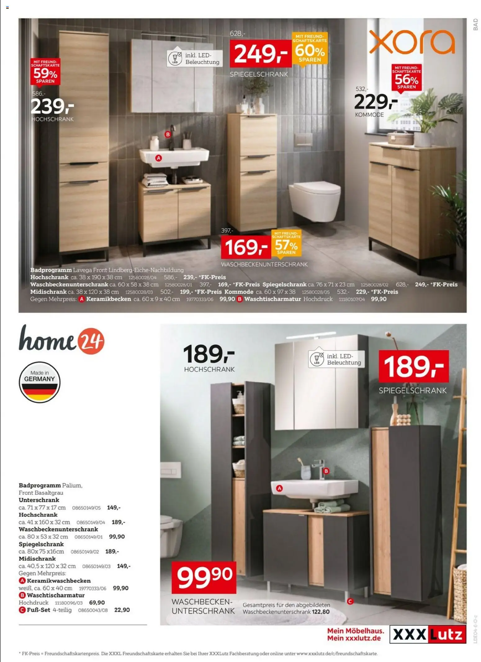 XXXLutz Nr. 1 beim Preis – gültig ab 04.04.2026 | Seite: 25 | Produkte: Kommode, Spiegelschrank, Unterschrank, Hochschrank