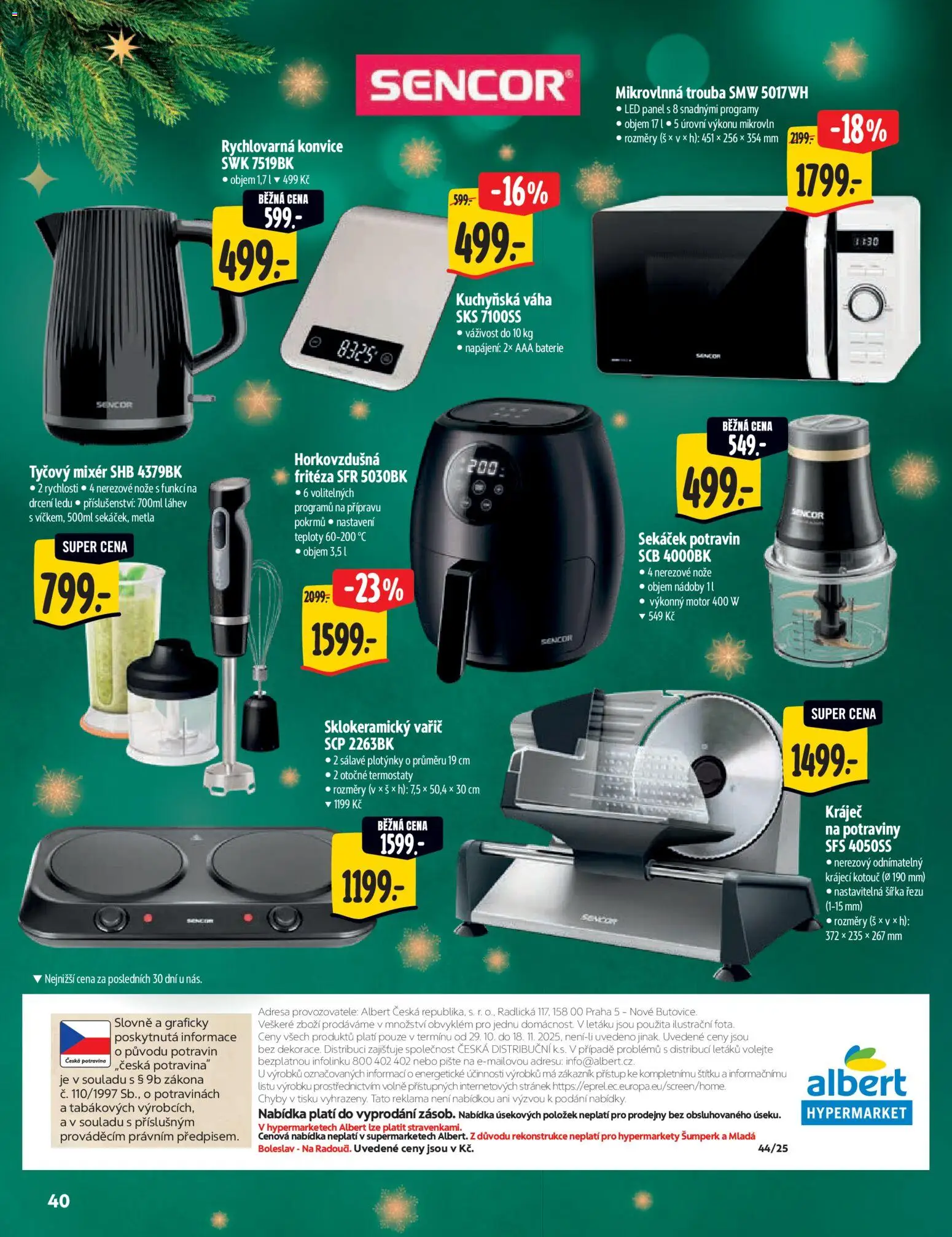 Albert katalog - Hypermarket od 29.10.2025 | Strana: 40 | Produkty: Tyčový mixér, Sekáček potravin, Potraviny, Horkovzdušná fritéza