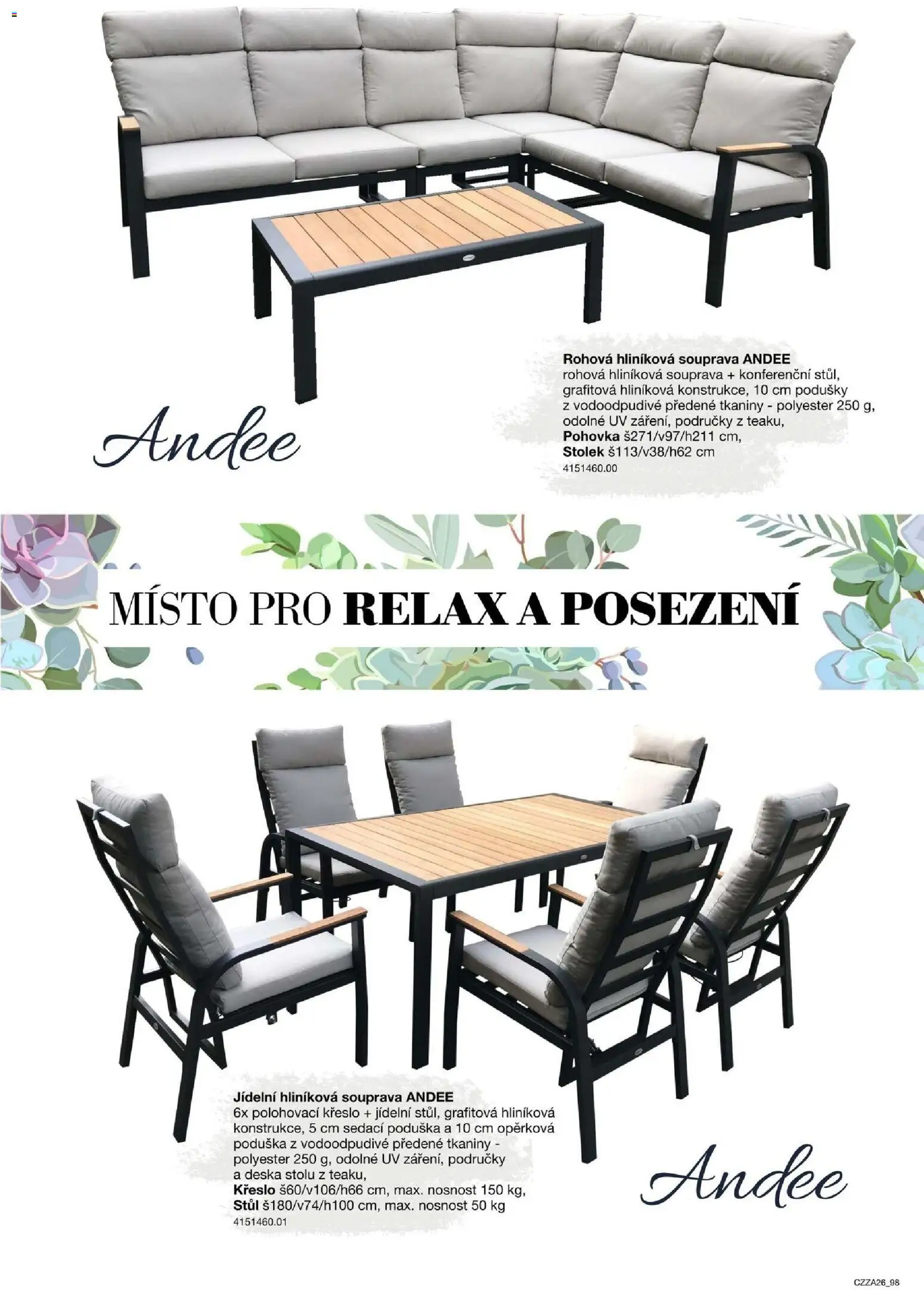 Sconto nábytek katalog - Zahradní speciál od 01.01.2026 | Strana: 98 | Produkty: Pohovka, Křeslo, Stolek, Stůl
