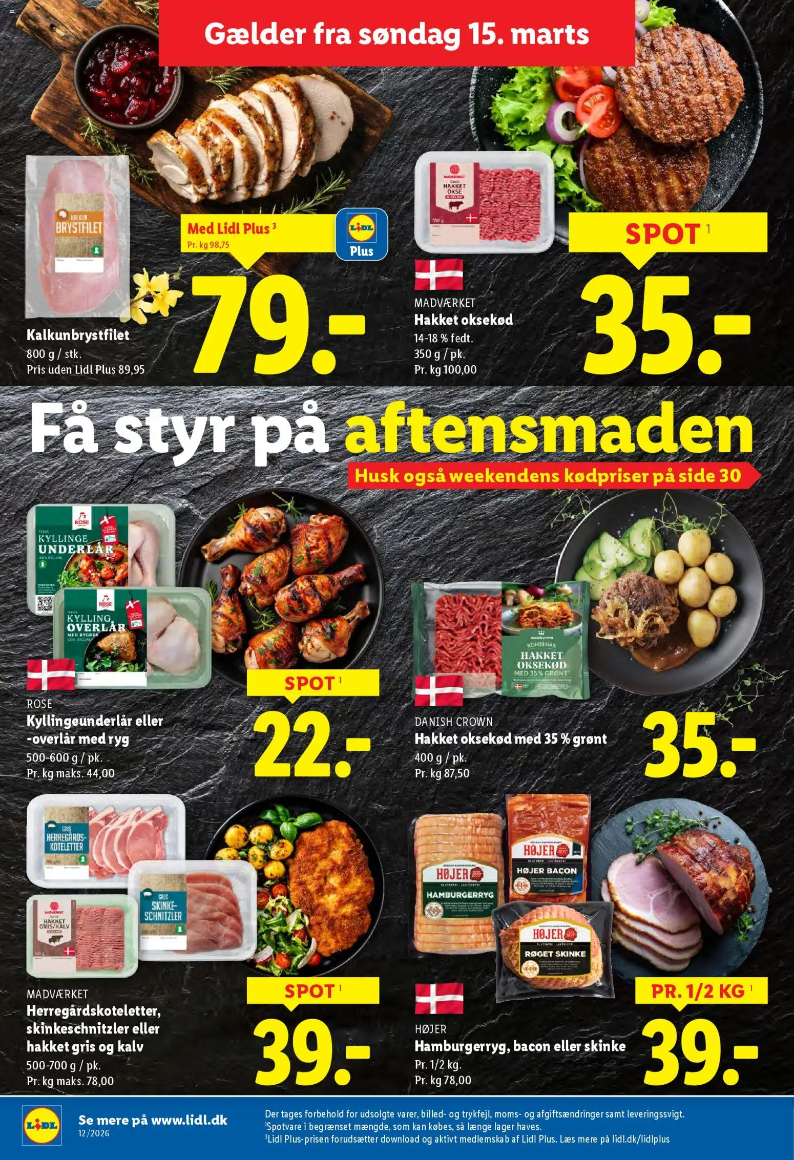 Lidl - Weekend avis tilbudsavis – gyldig fra 19.03.2026 | Side: 18 | Produkter: Koteletter, Schnitzler, Hamburgerryg, Søm