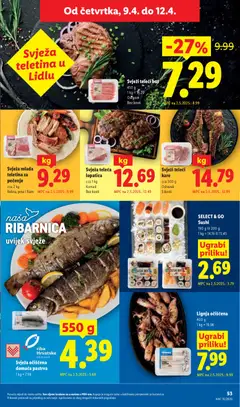 Svježa očišćena domaća pastrva, 550 g, 1 kg = 7.98 - Pregled kataloga iz trgovine Lidl, vrijedi od 07.04.2026 | Stranica: 53