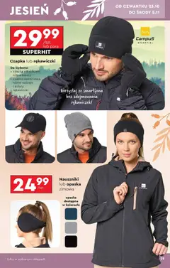 Pogląd oferty "Czapka lub rękawiczki, Do wyboru: czapka z daszkiem, różne kolory; czapka dzianinowa, różne rodzaje i kolory; rękawiczki" - ważna od 20.10.2025 | Strona: 29 | Produkty: Czapka, Rękawiczki