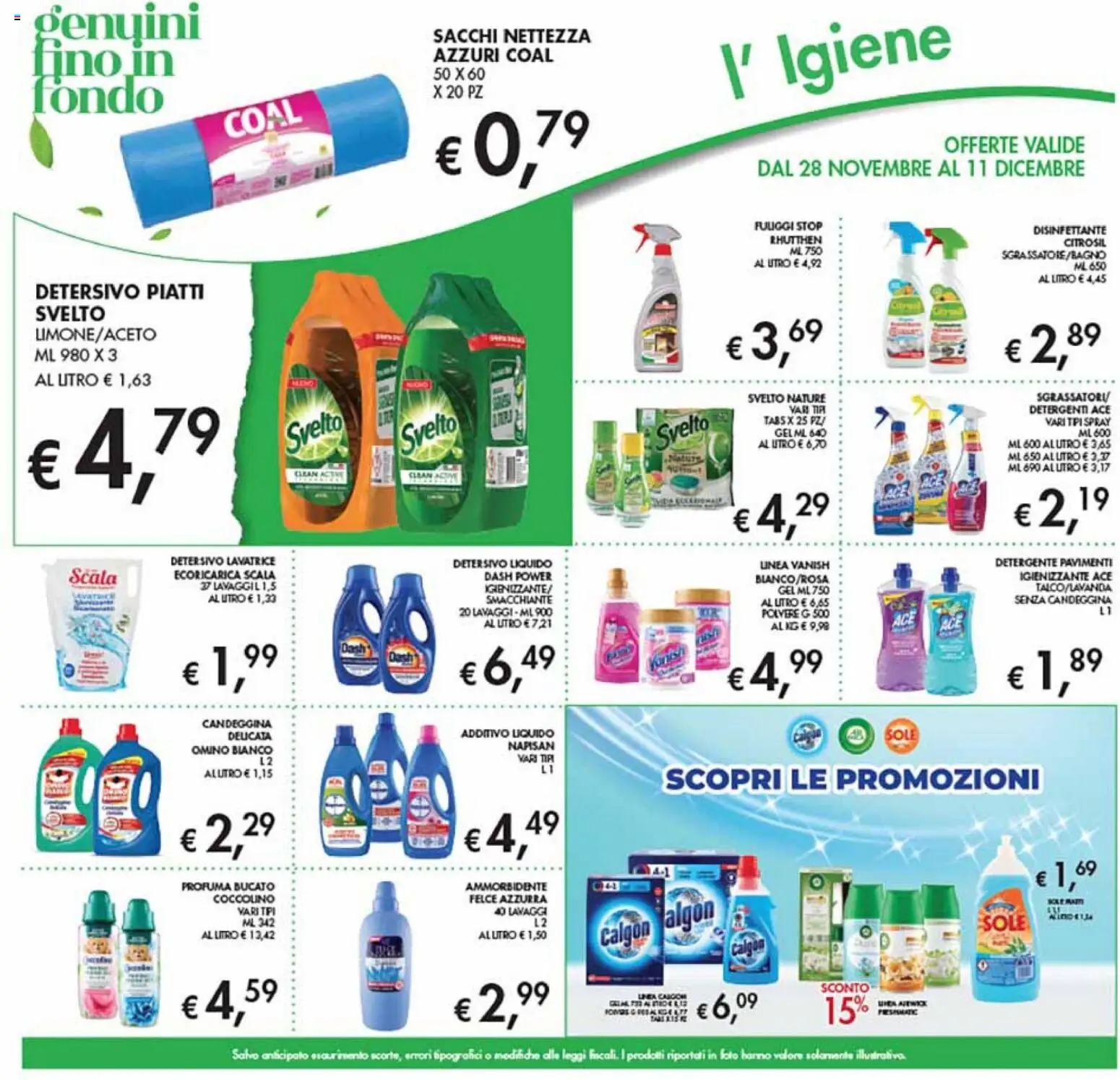 Volantino Coal del 28.11.2025 | Pagina: 22 | Prodotti: Ammorbidente, Detergente, Lavatrice, Scala