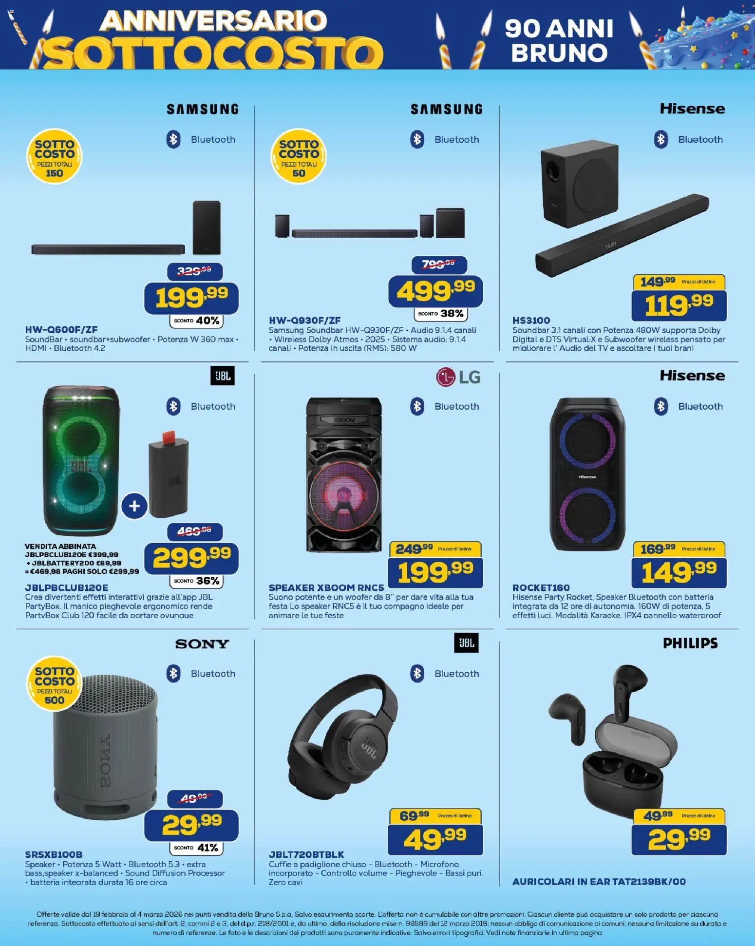 Volantino Euronics del 19.02.2026 | Pagina: 27 | Prodotti: TV, Audio, Speaker, Samsung