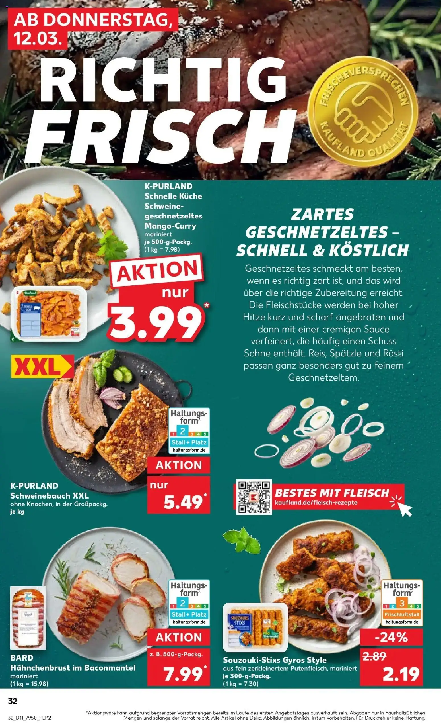 Kaufland Prospekt Paderborn	 – gültig ab 09.03.2026 | Seite: 44 | Produkte: Schweinebauch, Küche, Gyros, Fleisch