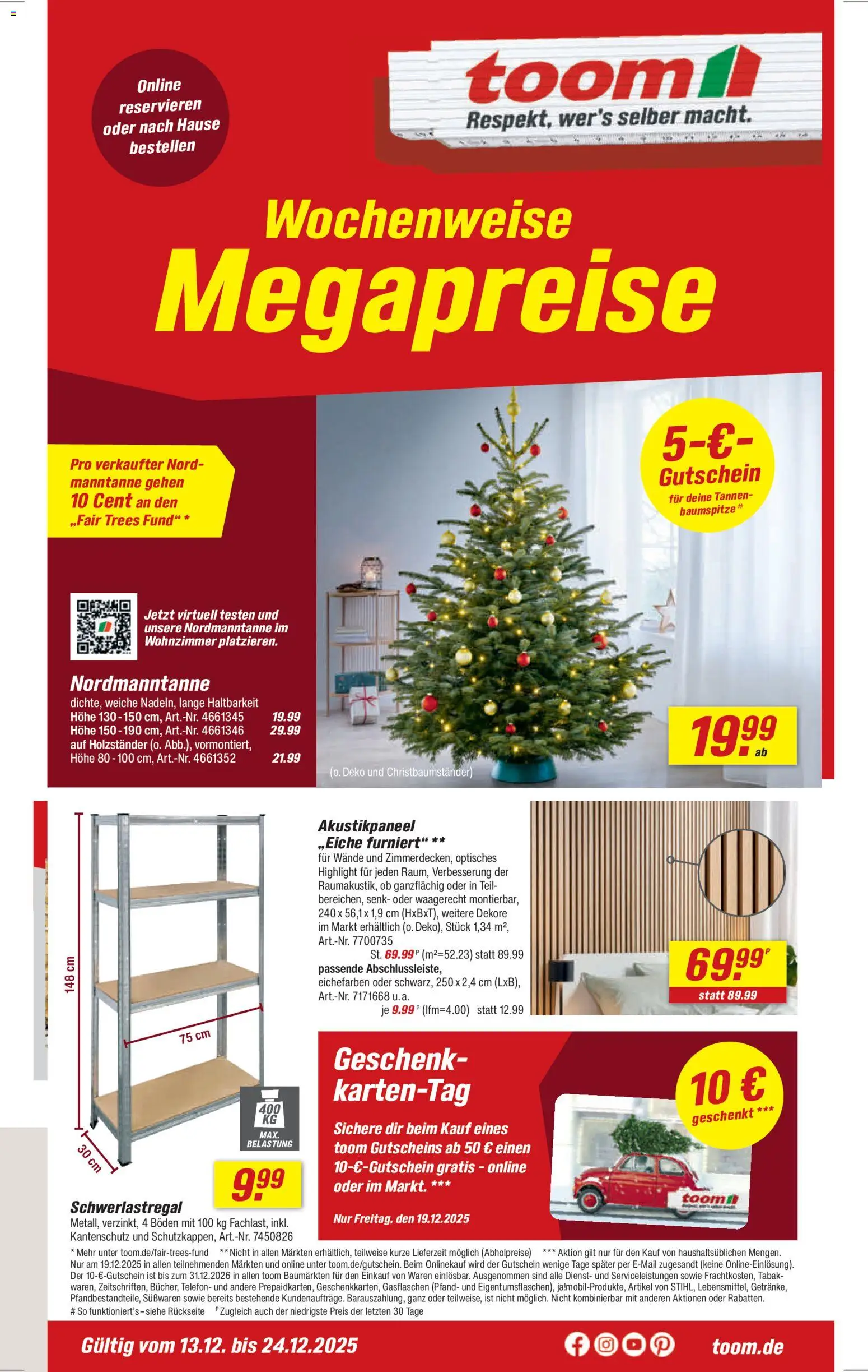 Toom Baumarkt Prospekt 	 – gültig ab 13.12.2025 | Seite: 1 | Produkte: Schwerlastregal, Telefon