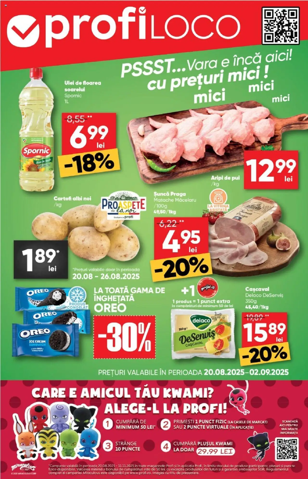 Catalog Profi Loco – valabil de la 20.08.2025 | Pagină: 1 | Produse: Light Kedi Konservesi, Cașcaval, Mici, Înghețată