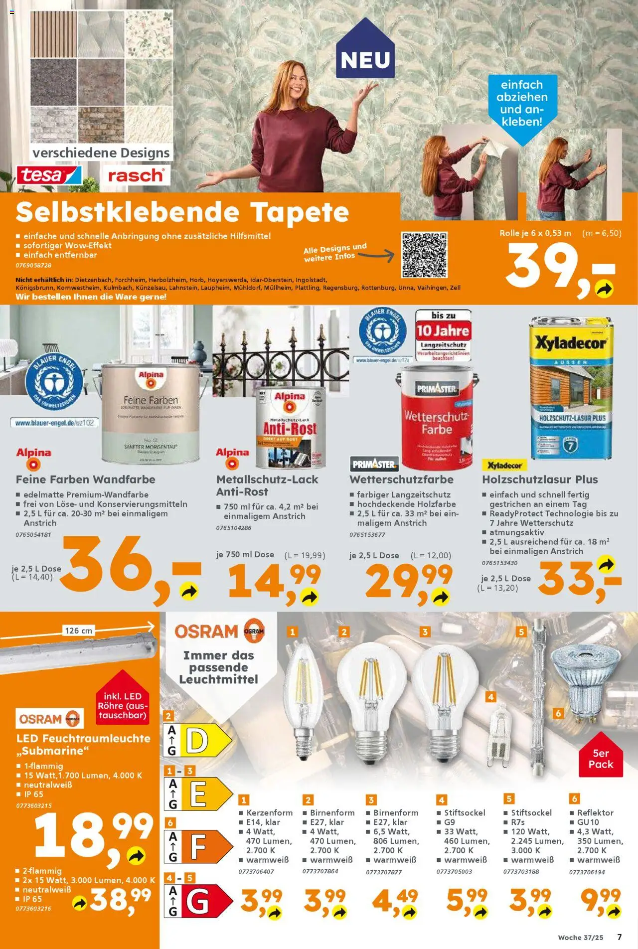 Globus Baumarkt Prospekt Sachsen – gültig ab 08.09.2025 | Seite: 7 | Produkte: Wandfarbe