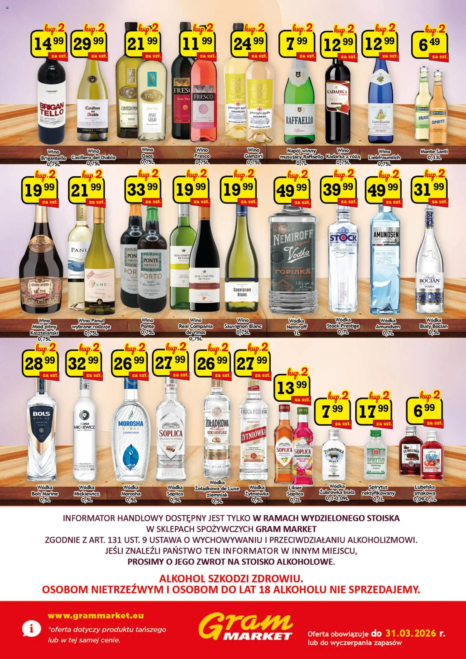 Gram Market gazetka - Barek od 01.03.2026 | Strona: 2 | Produkty: Miód pitny, Vodka, Alkohol, Wódka