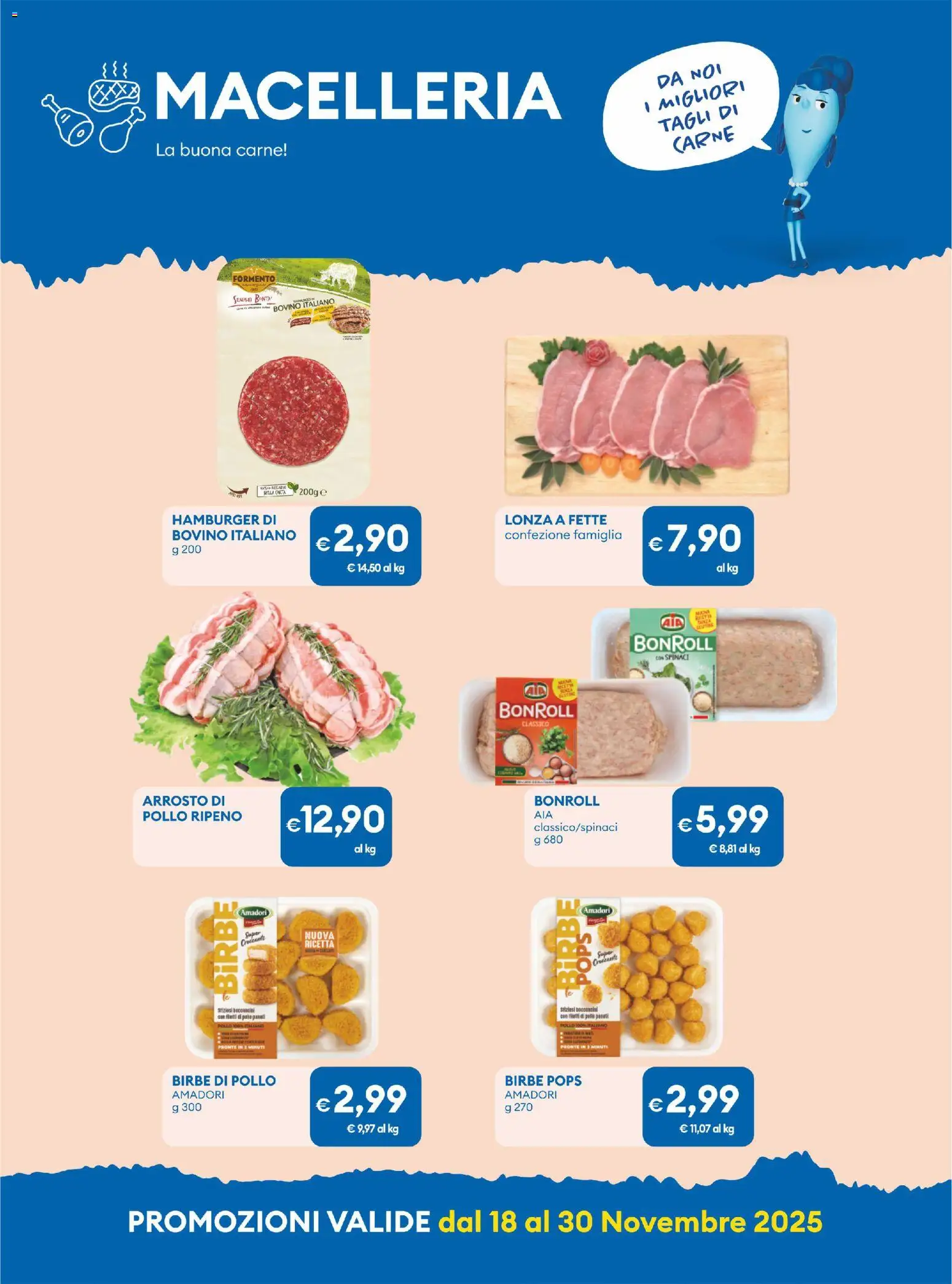 Volantino MD Discount del 18.11.2025 | Pagina: 25 | Prodotti: Bovino, Pollo, Spinaci, Hamburger
