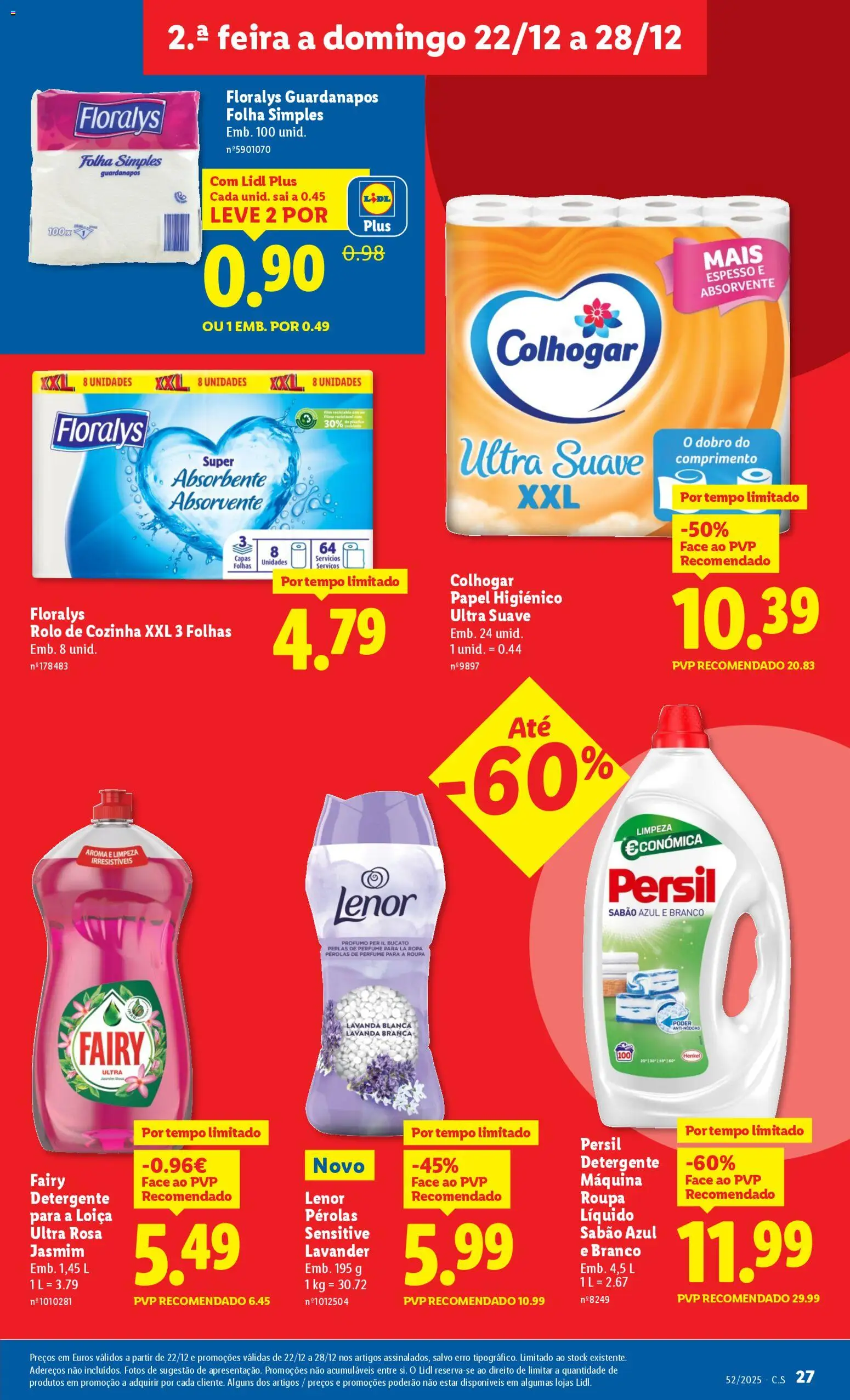 Lidl folheto │ válido de 22.12.2025 | Página: 27 | Produtos: Papel higiénico, Perfume, Guardanapos, Persil