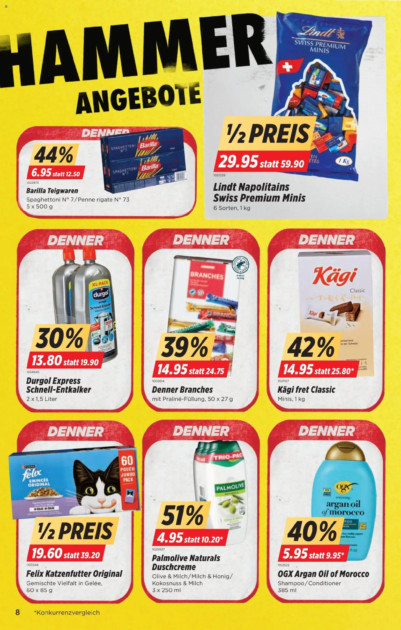 Denner Aktionen – gültig ab 25.11.2025 | Seite: 8 | Produkte: Barilla, Teigwaren, Pasta, Duschcreme