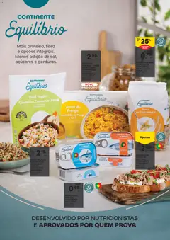 Pré-visualização RICED VEGGIES COUVE-FLOR, CENOURA E QUINOA CONTINENTE EQUILIBRIO, Riced Veggies Couve-Flor, Cenoura e Quinoa válido de 07.04.2026 | Página: 6 | Produtos: Atum, Esparguete, Frango, Quinoa