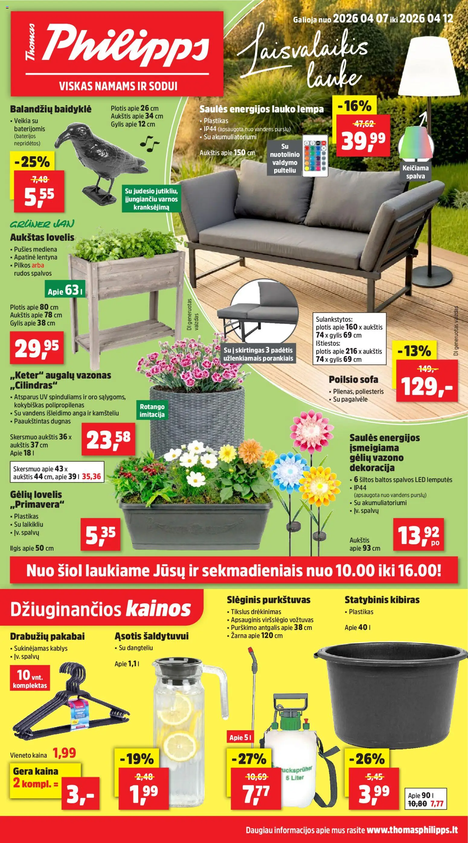 Thomas Philipps akcijos nuo 07.04.2026 | Puslapis: 1 | Prekių: Pagalvėlė, Sofa, Lentyna, Kibiras