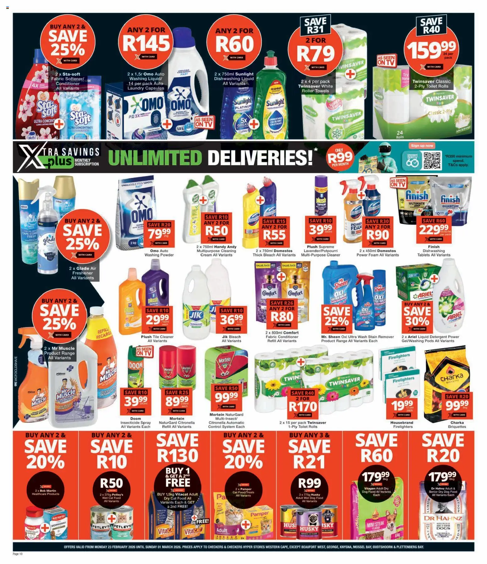 New Checkers catalogue – valid from 23.02.2026 | Page: 10 | Products: Fragrance, Conditioner, Foam, Dog food