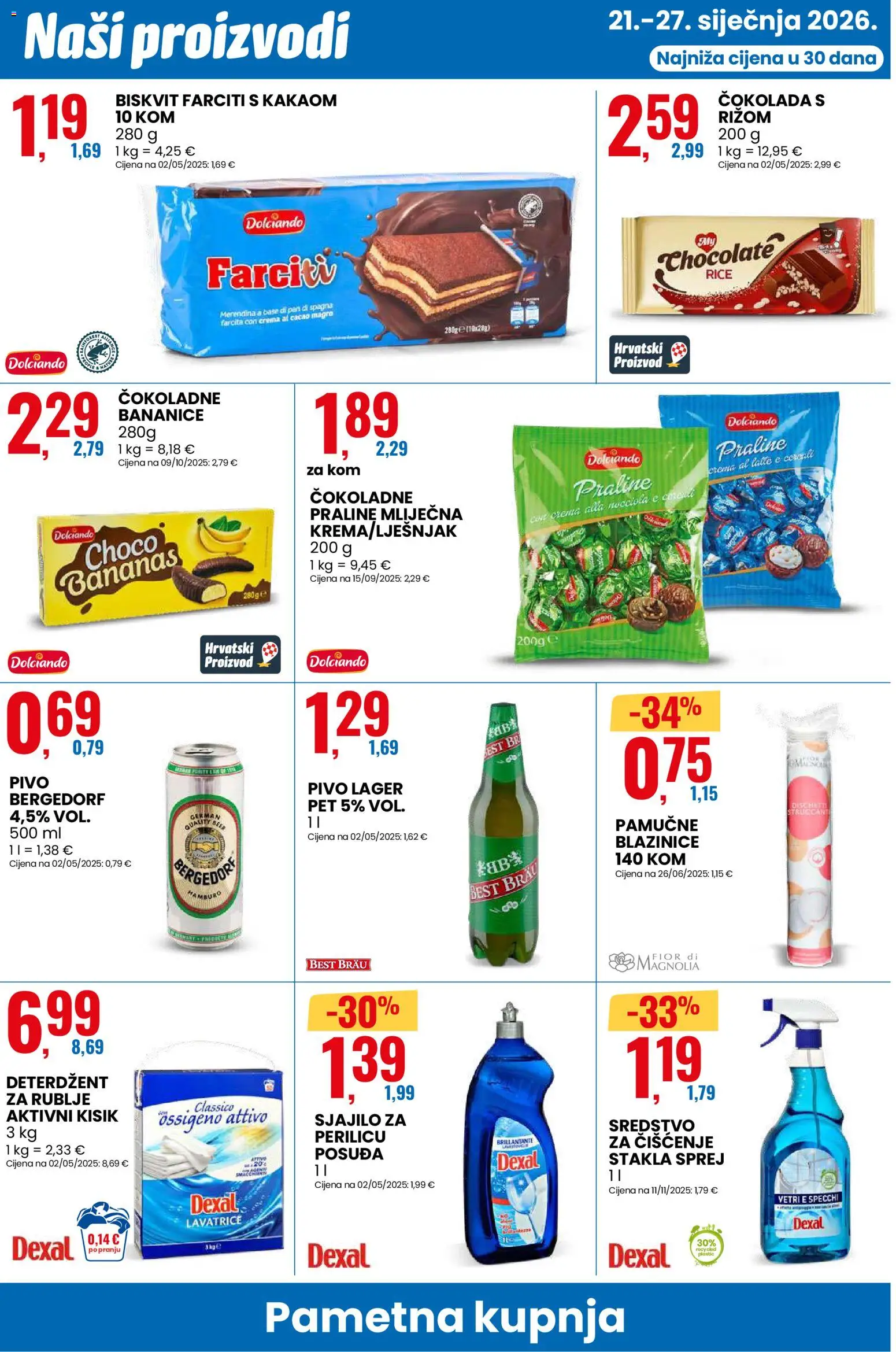 Eurospin katalog | vrijedi od 21.01.2026 | Stranica: 12 | Proizvodi: Praline, Čokolada, Pivo, Deterdžent