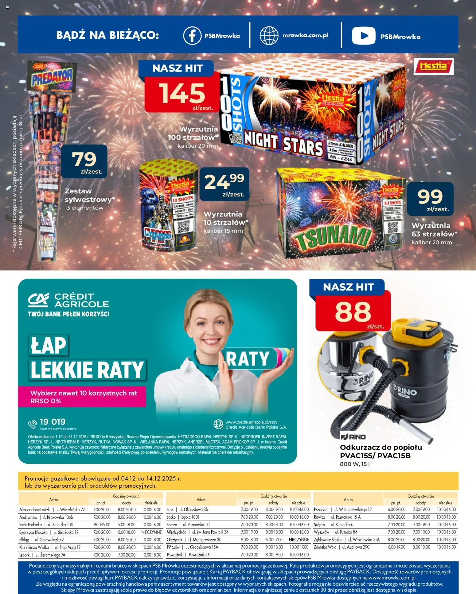 Mrówka Gazetka - Elbląg od 04.12.2025 | Strona: 12 | Produkty: Karta, Odkurzacz, Wyrzutnia, Fajerwerki