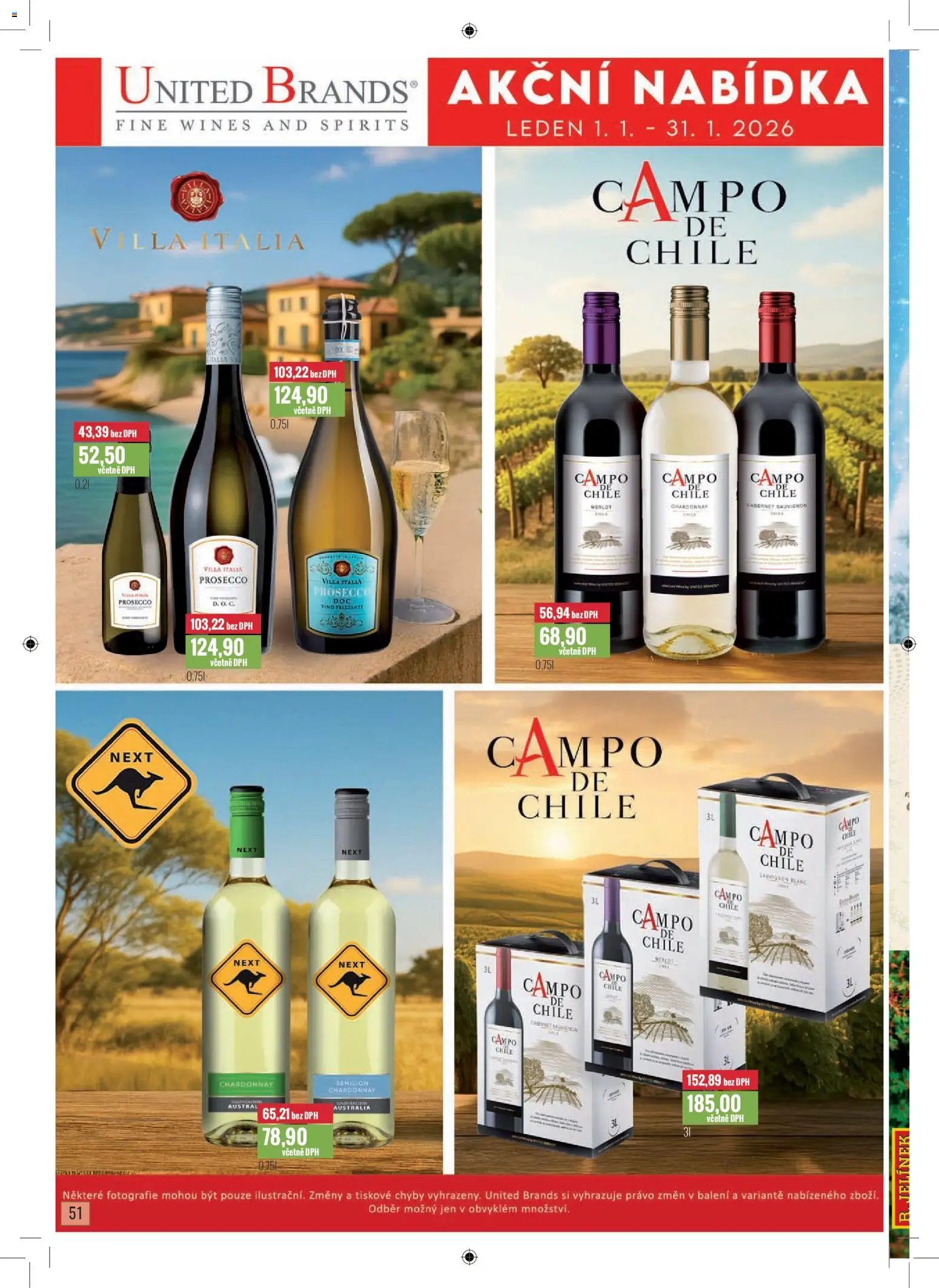 Ratio leták od 01.01.2026 | Strana: 52 | Produkty: Víno, Frizzante, Merlot, Jelínek