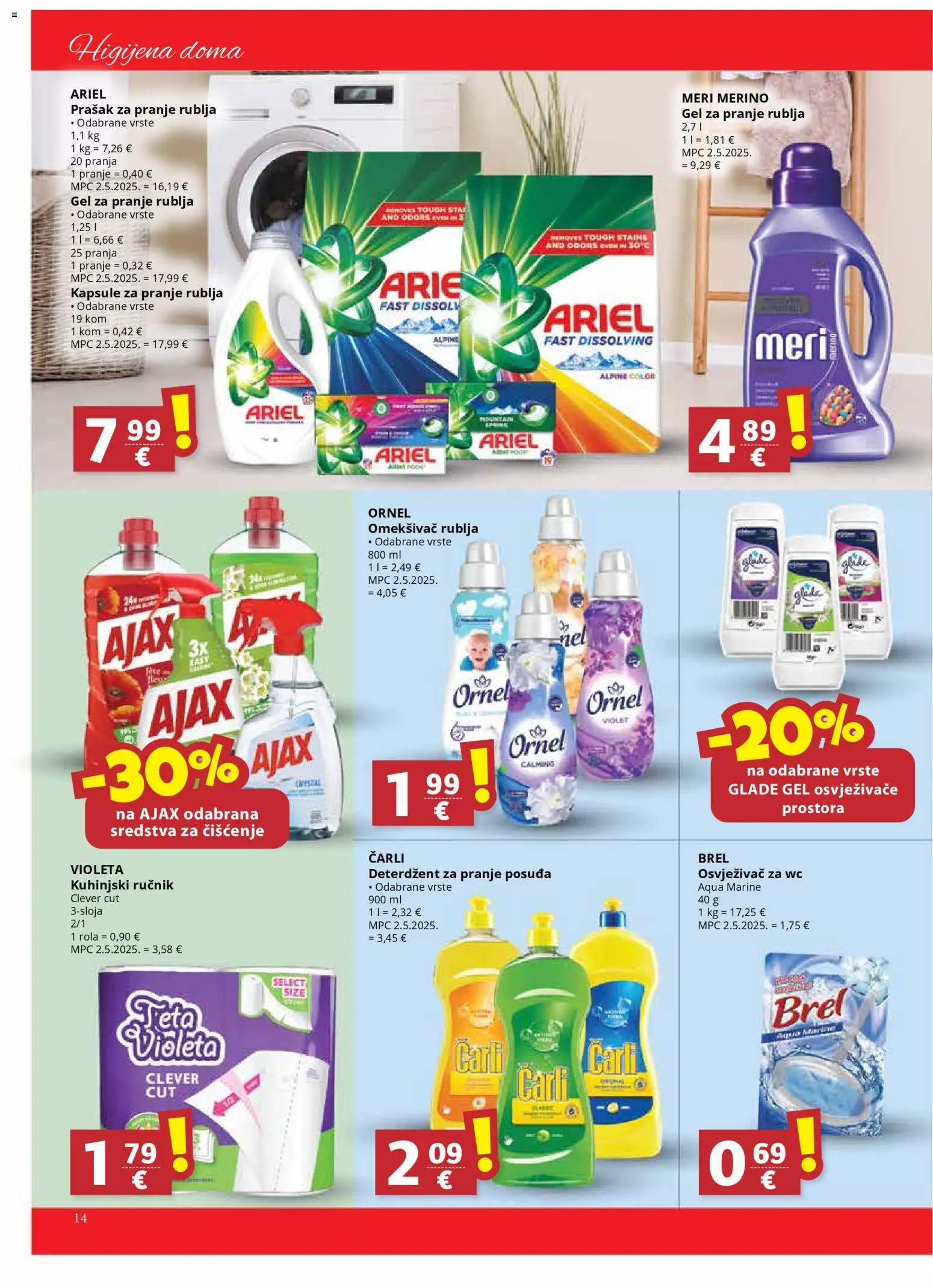 Ribola katalog | vrijedi od 21.01.2026 | Stranica: 14 | Proizvodi: Omekšivač, Ručnik, Meri Merino, Ariel