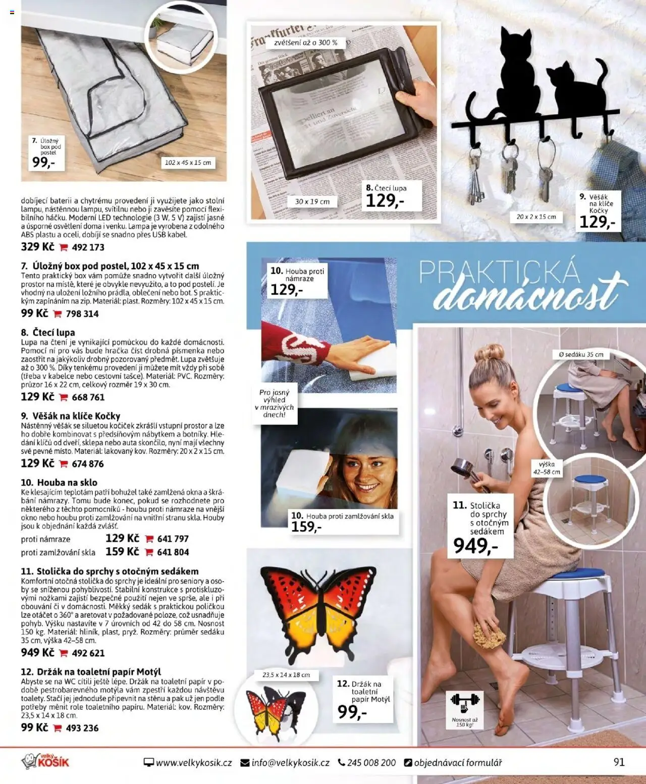 Velký Košík katalog říjen od 01.10.2025 | Strana: 91 | Produkty: Stolička do sprchy, USB, Stolička, Lampa