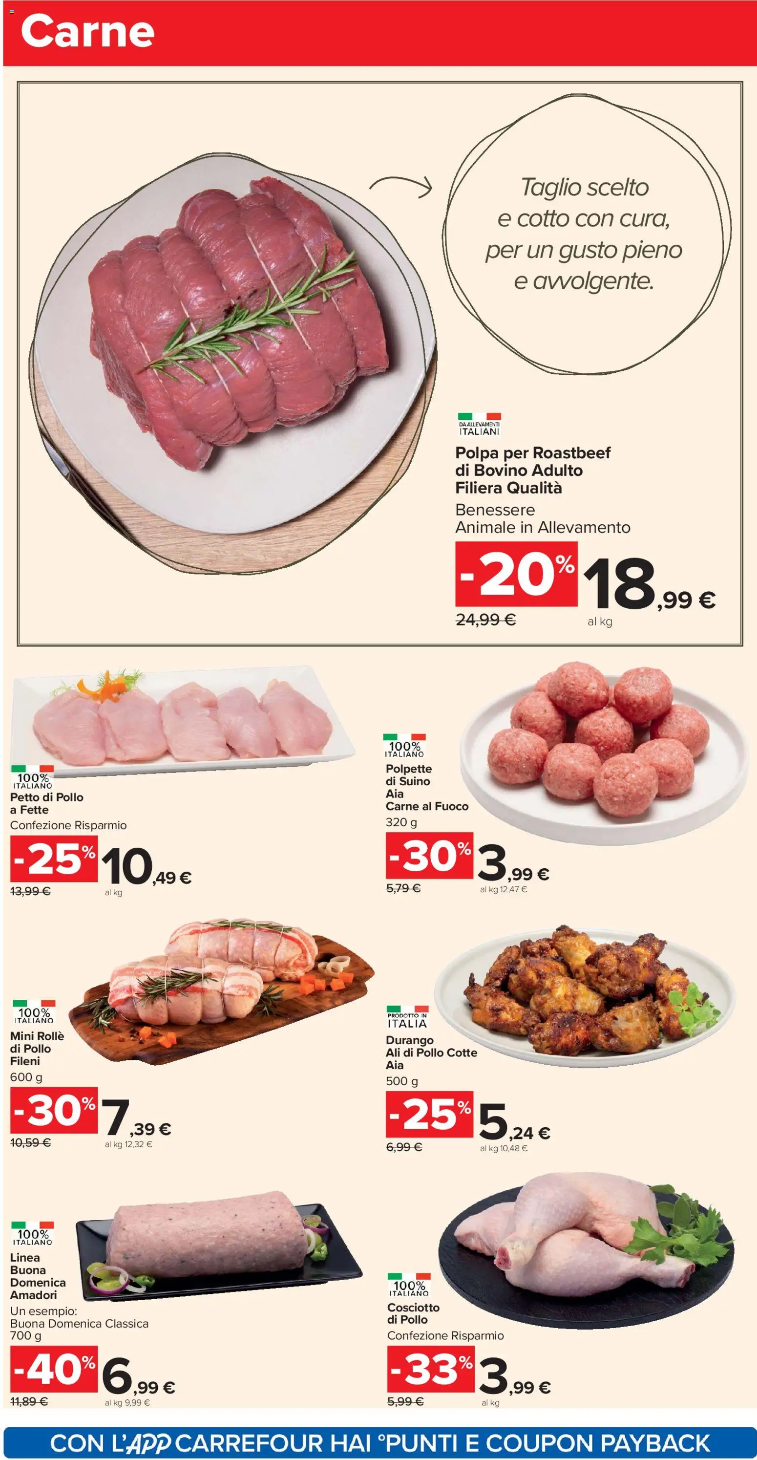 Volantino Carrefour del 02.01.2026 | Pagina: 4 | Prodotti: Bovino, Petto di Pollo, Pollo, Suino
