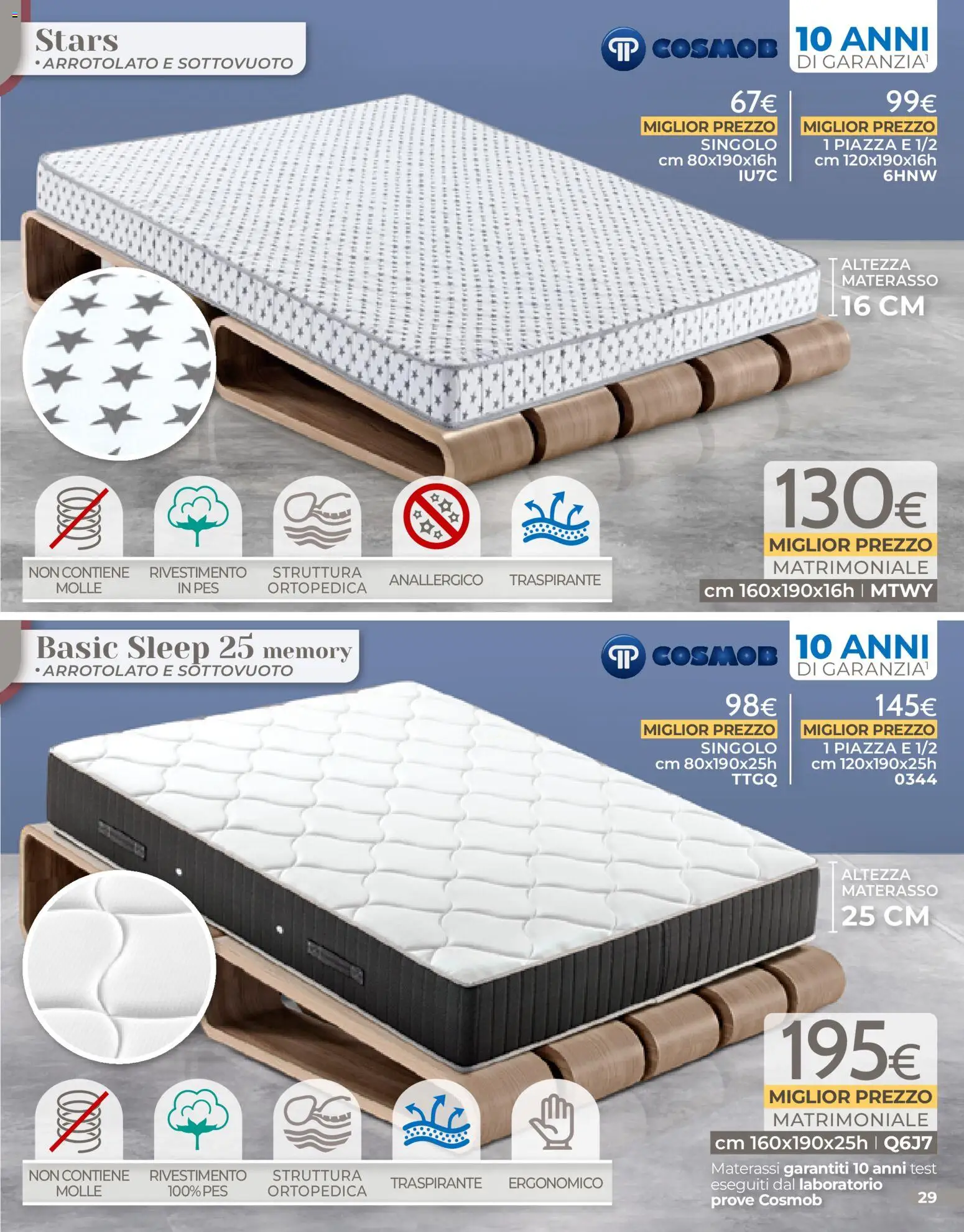 Volantino Mondo Convenienza del 04.01.2026 | Pagina: 29 | Prodotti: Materasso