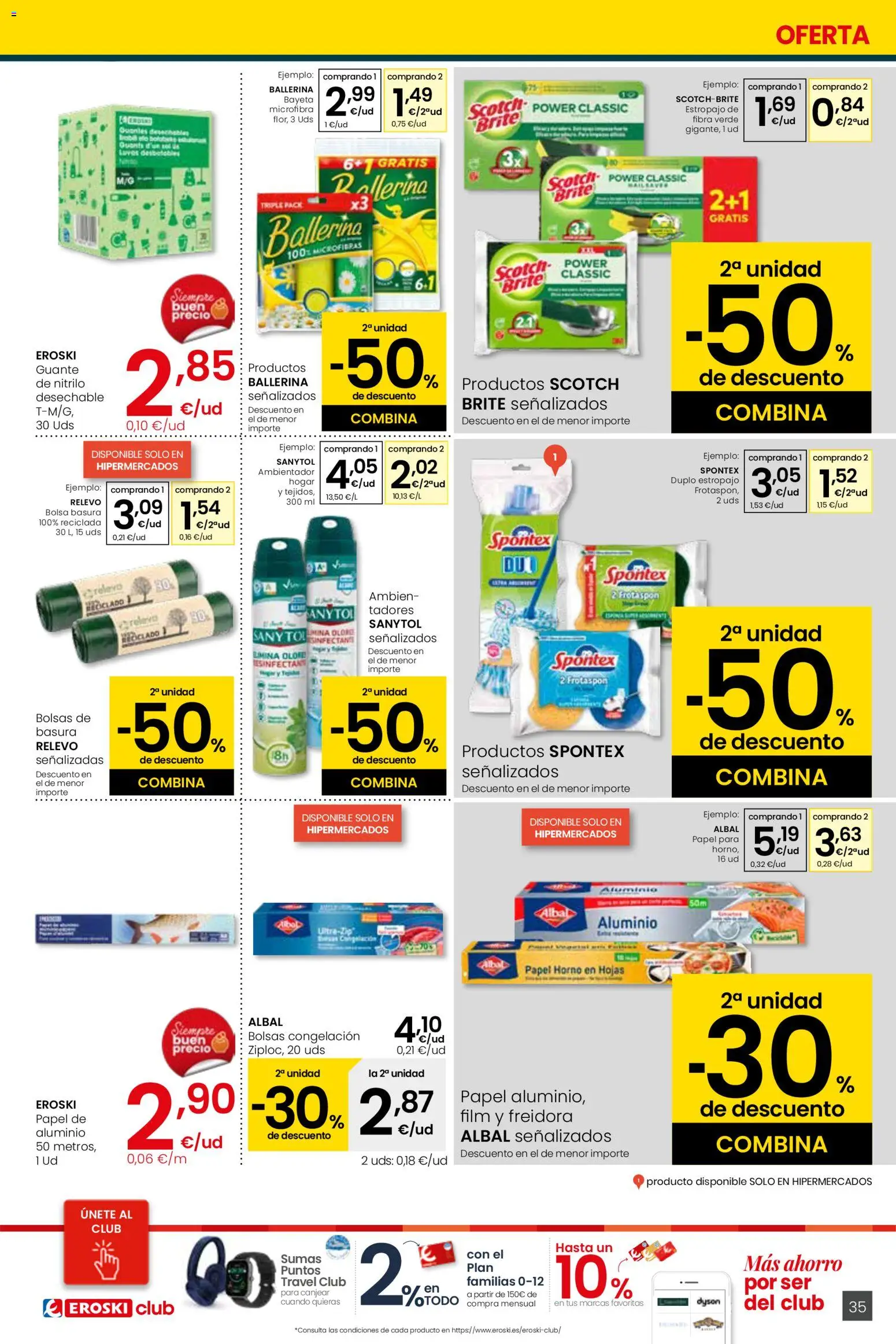 Eroski - Siempre a buen precio  │ válido desde el 12.02.2026 | Página: 35 | Productos: Guantes, Bolsa, Horno, Freidora