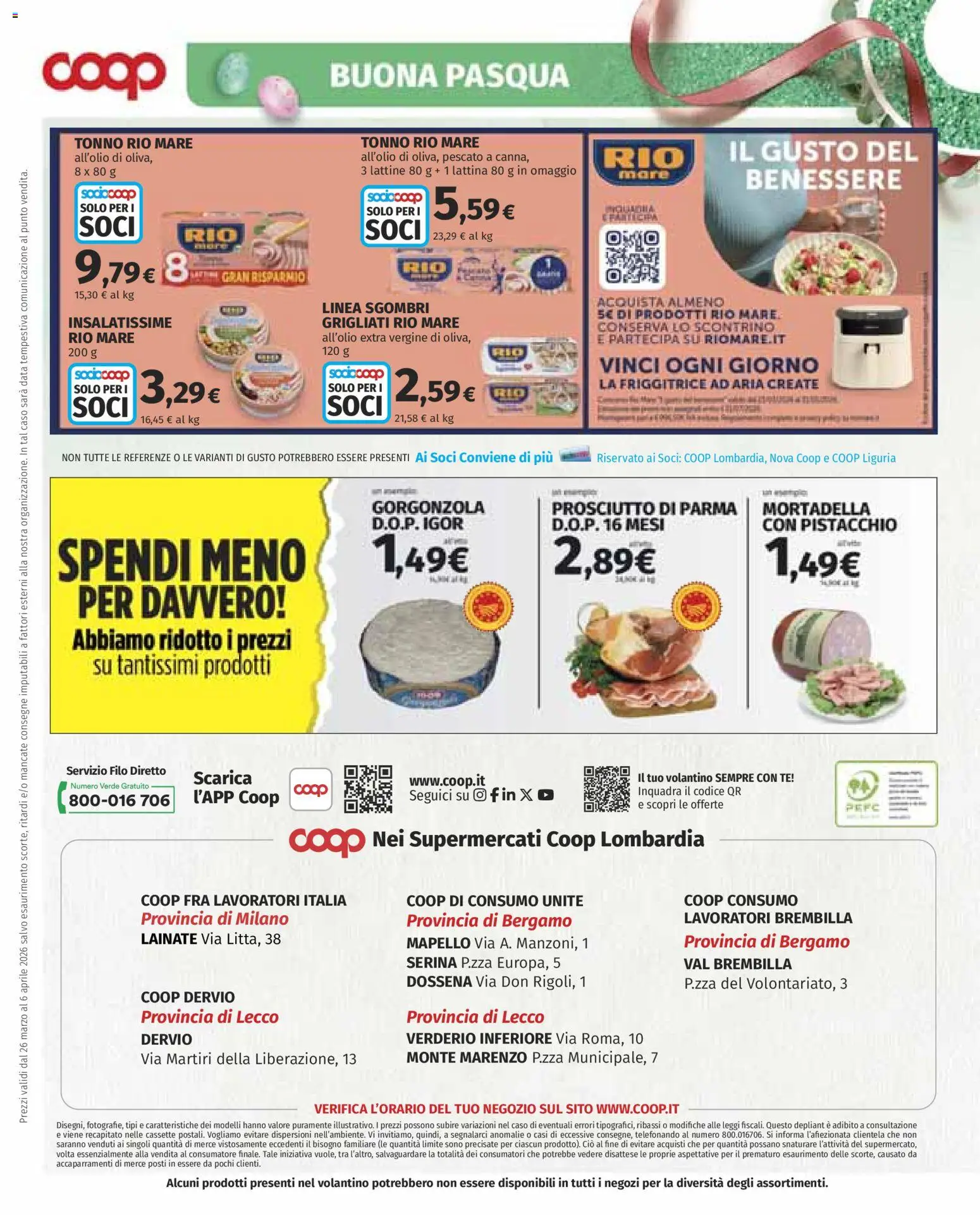 Volantino COOP del 26.03.2026 | Pagina: 14 | Prodotti: Friggitrice ad aria, Prosciutto, Data, Mortadella