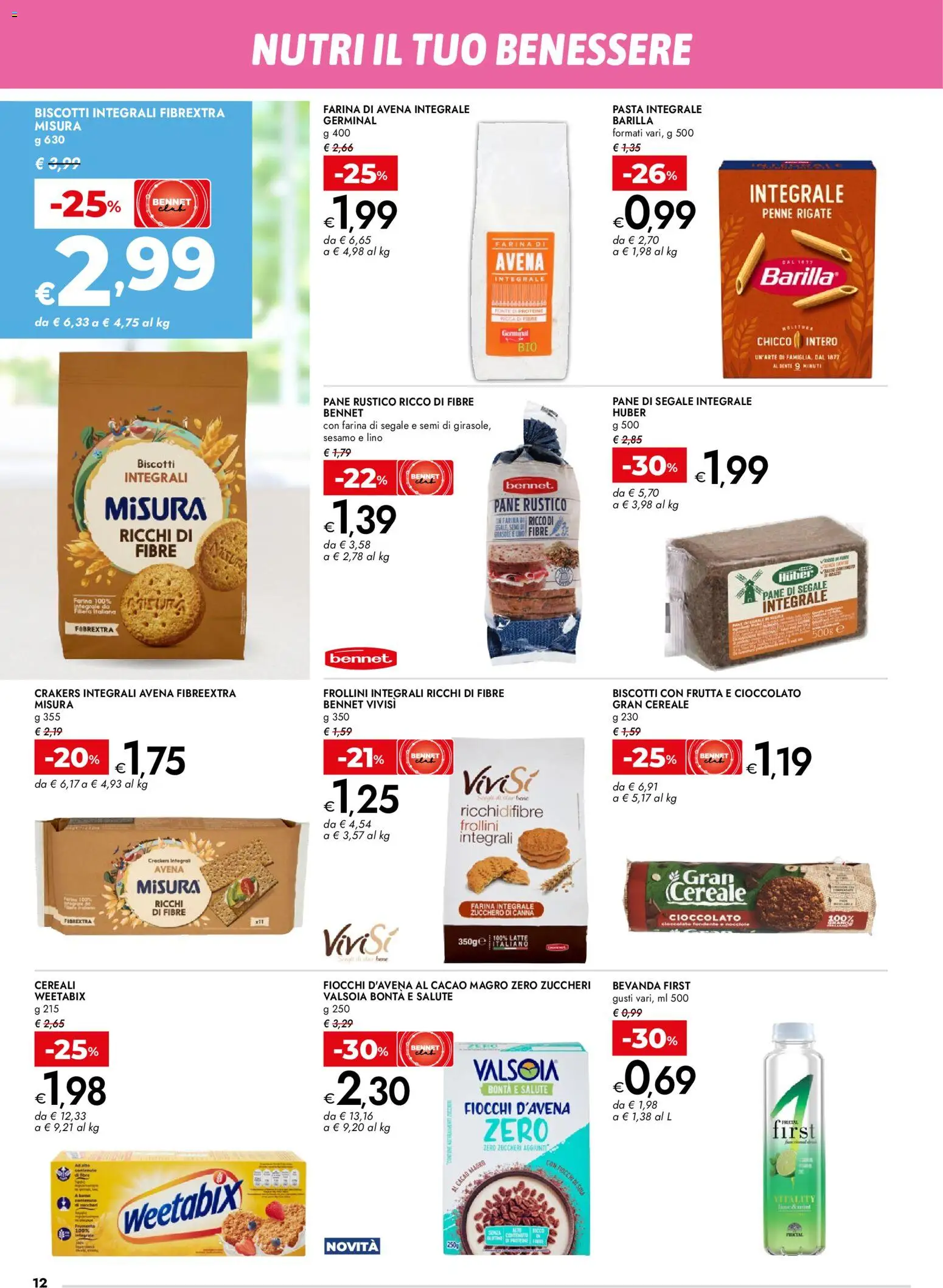 Volantino bennet del 02.04.2026 | Pagina: 12 | Prodotti: Pane, Cioccolato, Cereali, Crackers