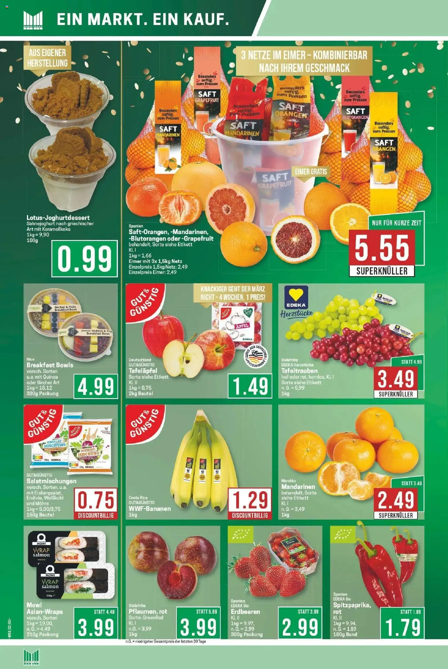 Marktkauf Wochenangebote Bad Salzuflen  – gültig ab 02.03.2026 | Seite: 2 | Produkte: Mandarinen, Orangen, Grapefruit, Saft