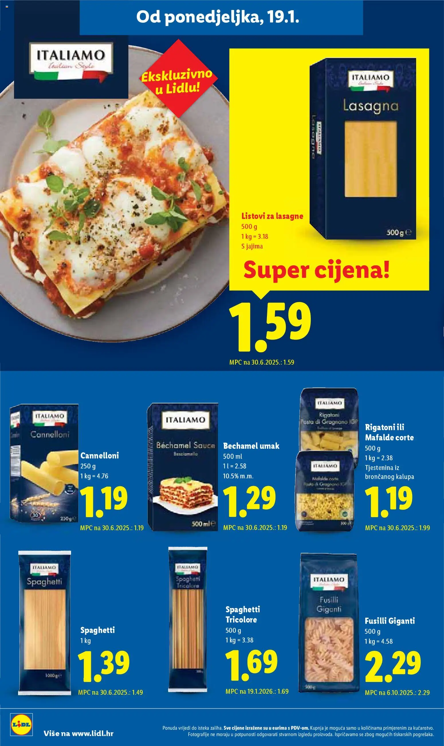 Lidl katalog | vrijedi od 19.01.2026 | Stranica: 20 | Proizvodi: Lasagne, Tjestenina, Umak